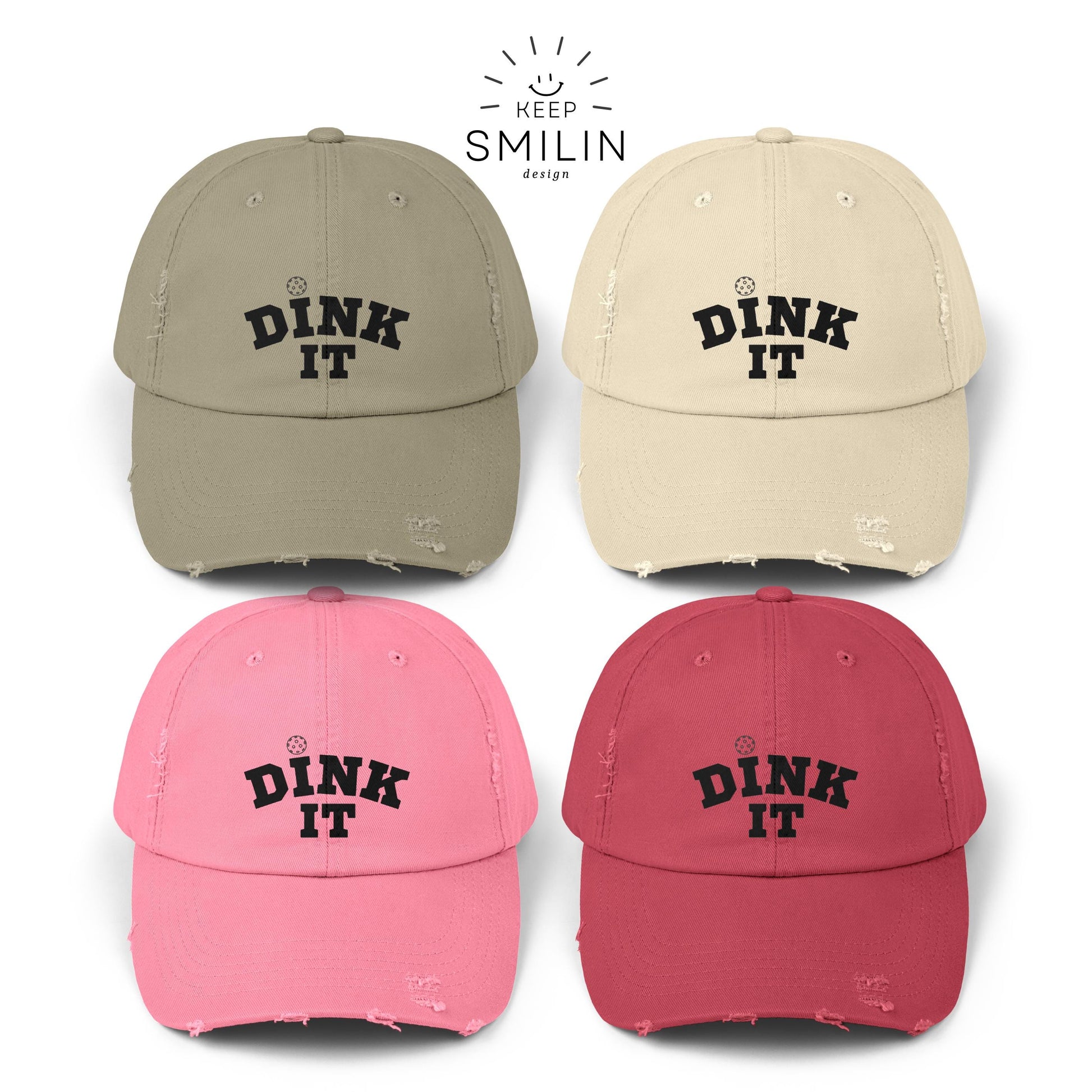 Embroidered Distressed Cap for Pickleball, Unisex Pickleball Hat, Dink It Baseball Cap, Pickleball Accessories, Gift for Her/Him, Pickleball