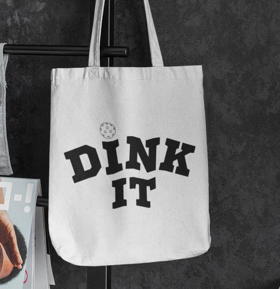 Dink It Tote Bag - Pickleball Lover Gift, Carryall Shoulder Bag, Sporty Handbag, Athletic Gym Tote, Fun Pickleball Tote, Gift For Him/Her