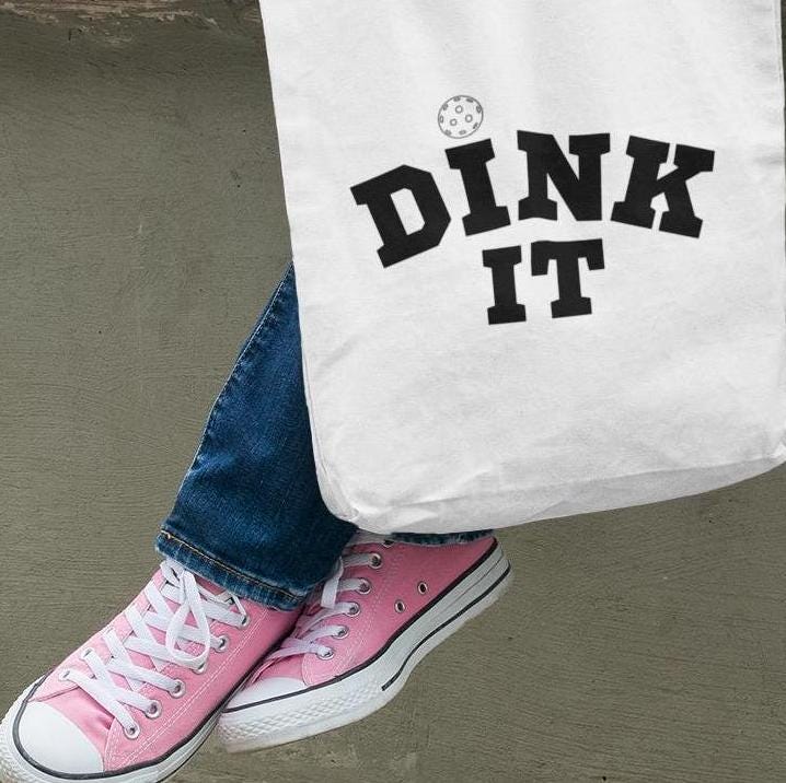 Dink It Tote Bag - Pickleball Lover Gift, Carryall Shoulder Bag, Sporty Handbag, Athletic Gym Tote, Fun Pickleball Tote, Gift For Him/Her