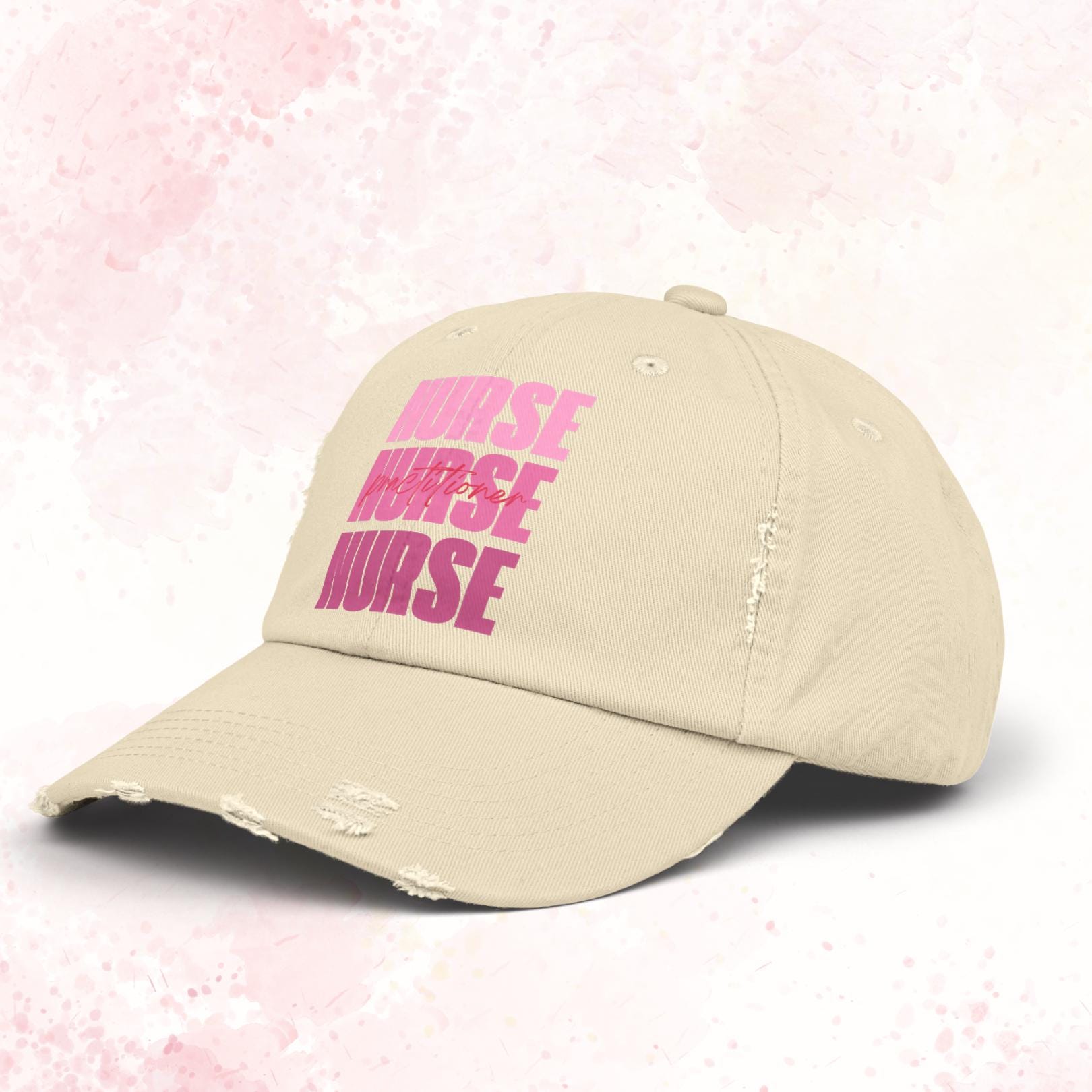 Nurse Practitioner Cap, Medical Hat, Healthcare Gift, Unisex Nurse Graduation Cap, Vintage Style Nurse Hat, Distressed Nursing Cap, Gift