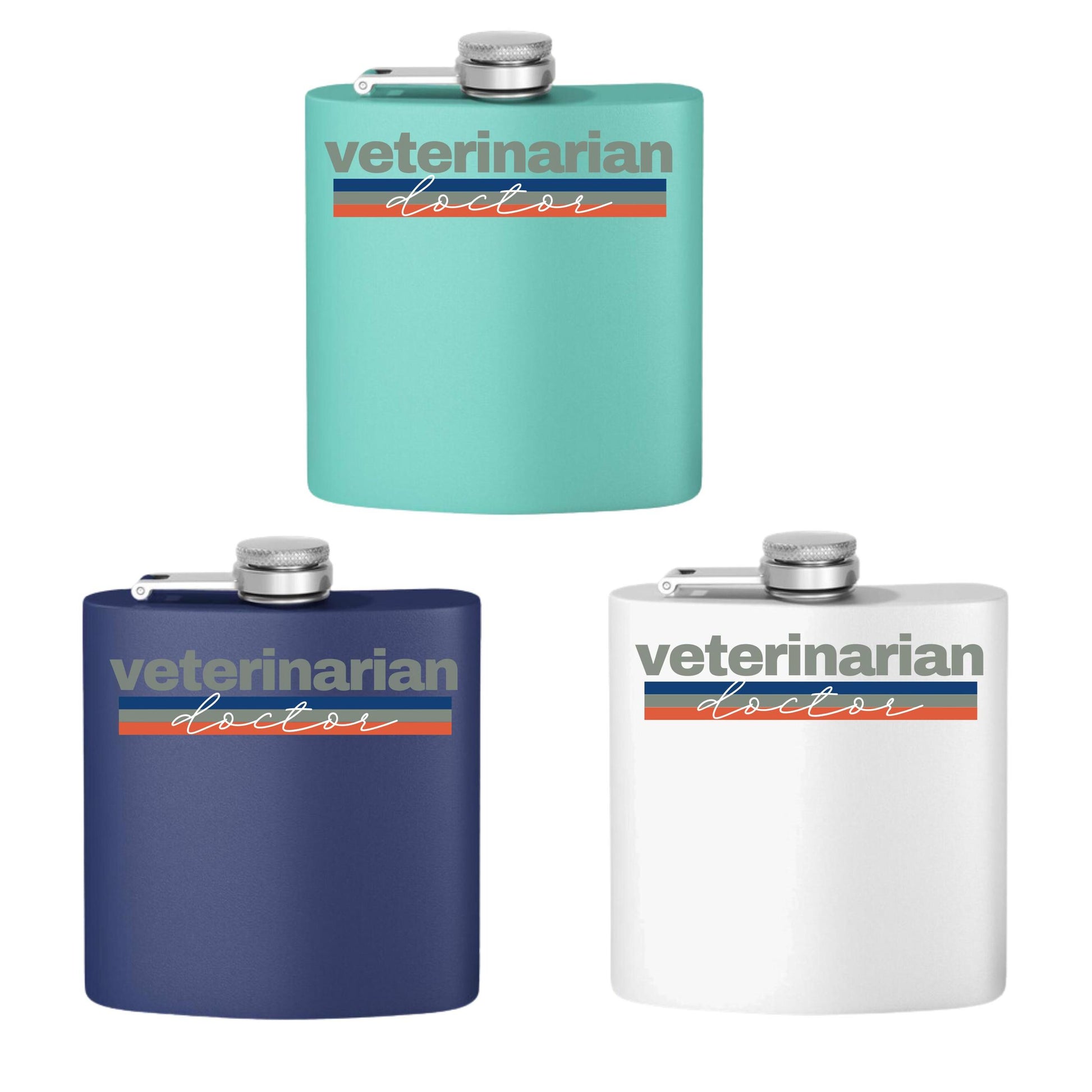 Veterinarian Doctor Stainless Steel Flask, 6oz - Animal Lover Gift, Medical Professional Present, Custom Engraved Hip Flask, Pet Clinic