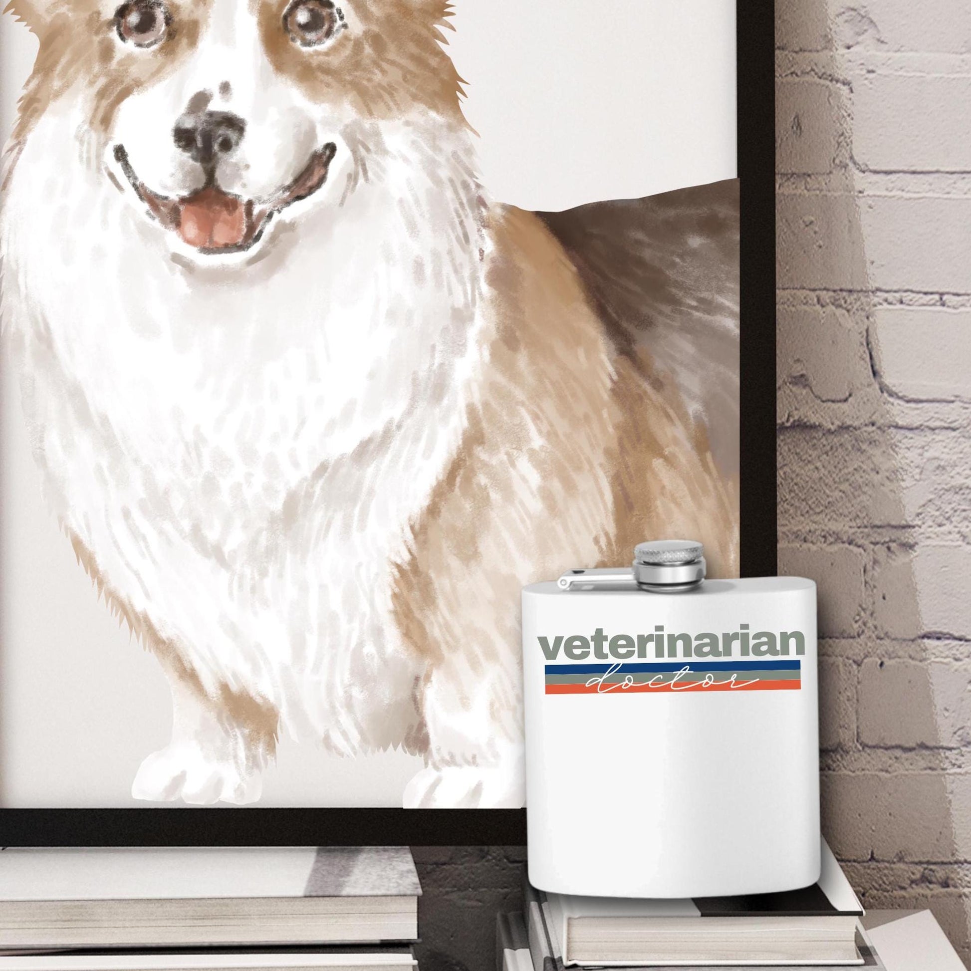 Veterinarian Doctor Stainless Steel Flask, 6oz - Animal Lover Gift, Medical Professional Present, Custom Engraved Hip Flask, Pet Clinic