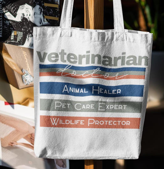 Veterinarian Doctor Tote Bag, Animal Lover Gift, Pet Owner Accessories, Medical Professional Carryall, Cute Vet Tech Purse