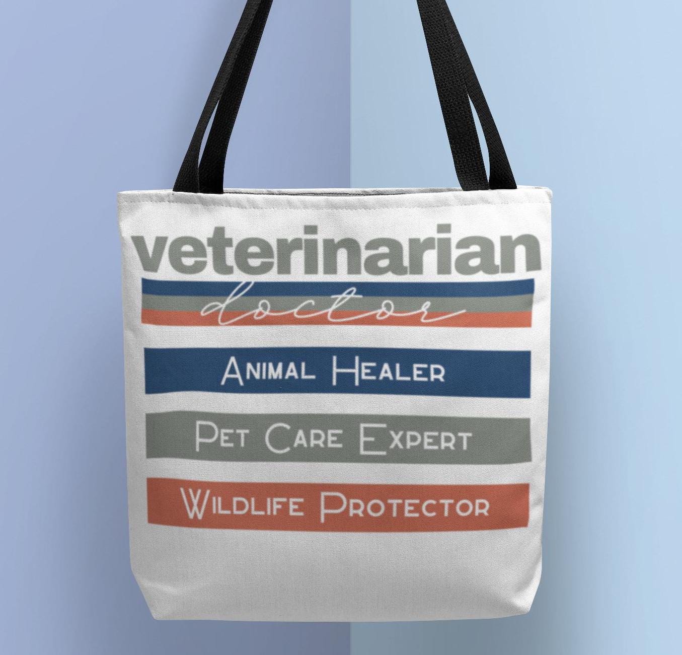 Veterinarian Doctor Tote Bag, Animal Lover Gift, Pet Owner Accessories, Medical Professional Carryall, Cute Vet Tech Purse