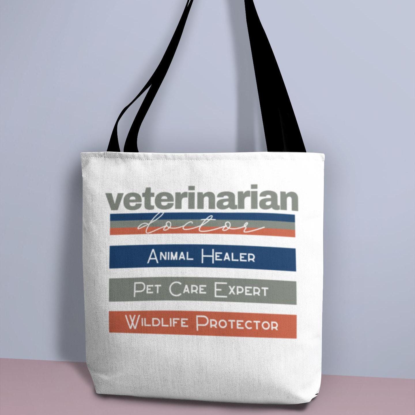 Veterinarian Doctor Tote Bag, Animal Lover Gift, Pet Owner Accessories, Medical Professional Carryall, Cute Vet Tech Purse