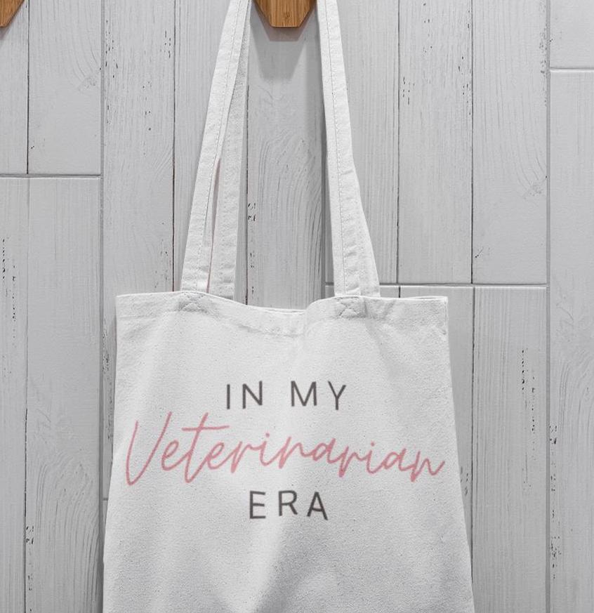 Veterinarian Era Tote Bag - Animal Lover Gift, Pet Owner Carryall, Veterinary Student Shoulder Bag, Cute Paw Print Shopping Tote, Gift Bag