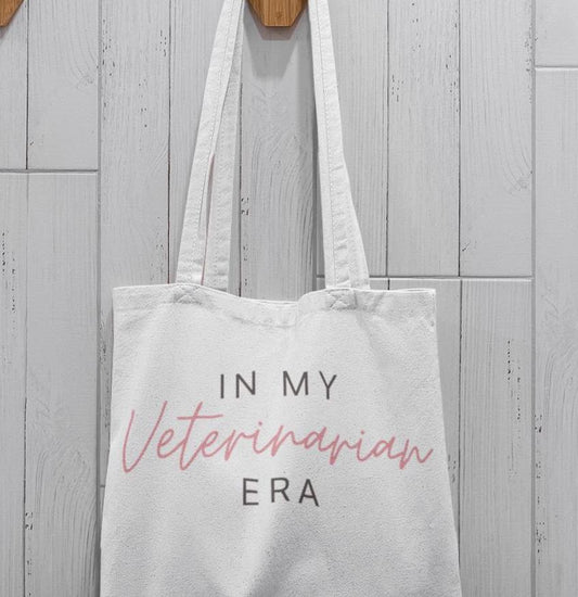 Veterinarian Era Tote Bag - Animal Lover Gift, Pet Owner Carryall, Veterinary Student Shoulder Bag, Cute Paw Print Shopping Tote, Gift Bag