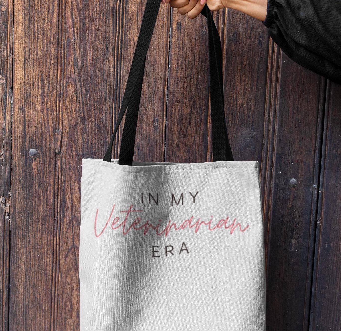 Veterinarian Era Tote Bag - Animal Lover Gift, Pet Owner Carryall, Veterinary Student Shoulder Bag, Cute Paw Print Shopping Tote, Gift Bag