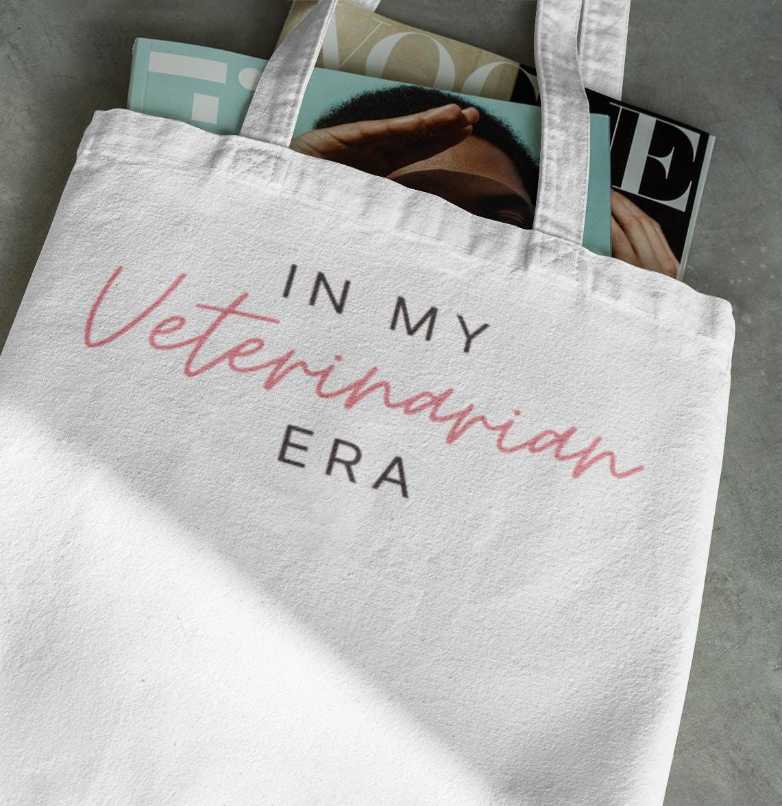Veterinarian Era Tote Bag - Animal Lover Gift, Pet Owner Carryall, Veterinary Student Shoulder Bag, Cute Paw Print Shopping Tote, Gift Bag