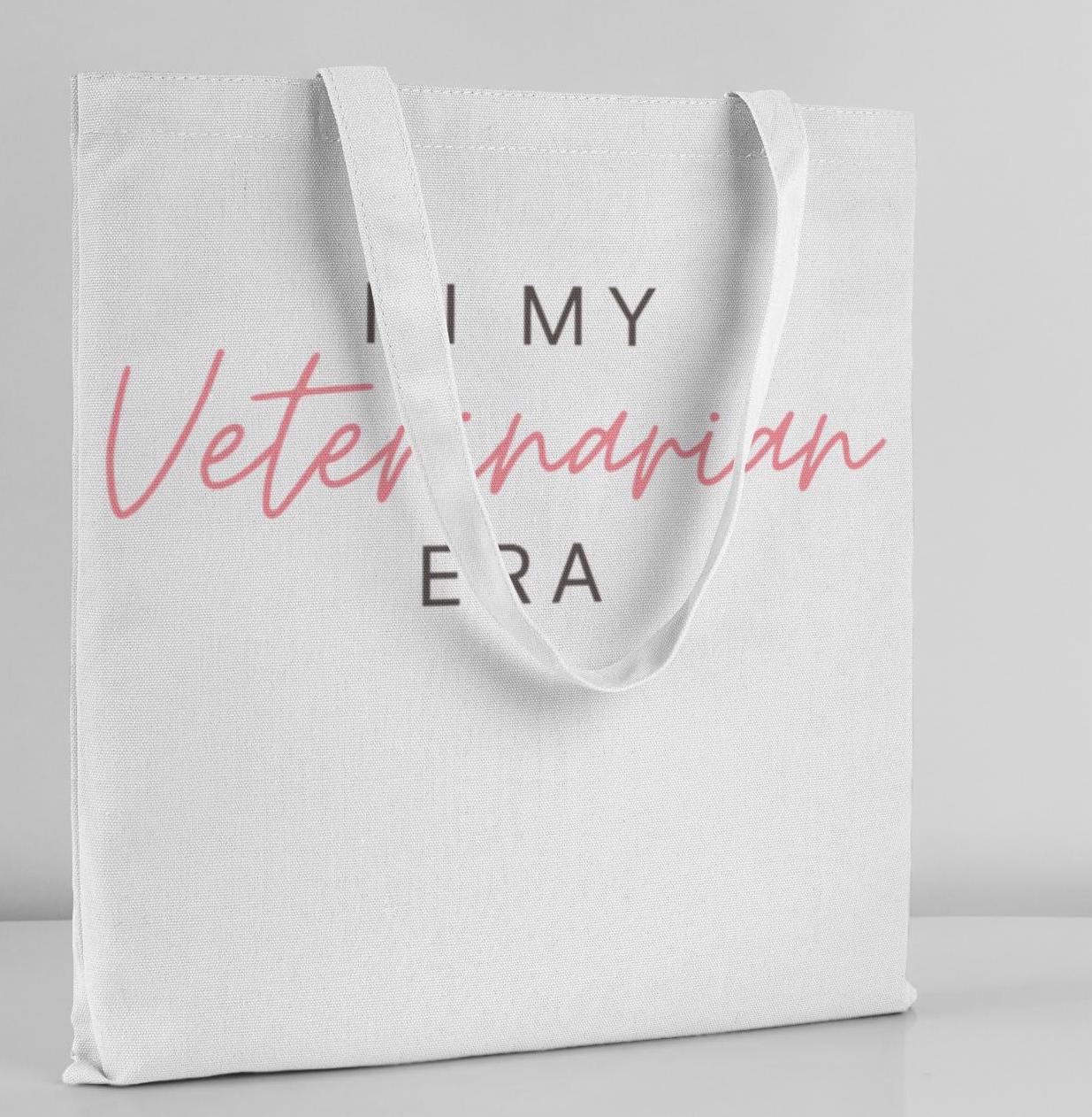 Veterinarian Era Tote Bag - Animal Lover Gift, Pet Owner Carryall, Veterinary Student Shoulder Bag, Cute Paw Print Shopping Tote, Gift Bag