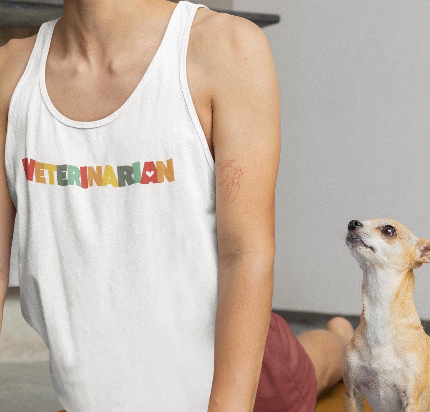 Veterinarian Tank Top - Women's Ideal Racerback Tank, Vet Tech Shirt, Animal Lover Tee, Veterinary Assistant Gift, Pet Care Apparel