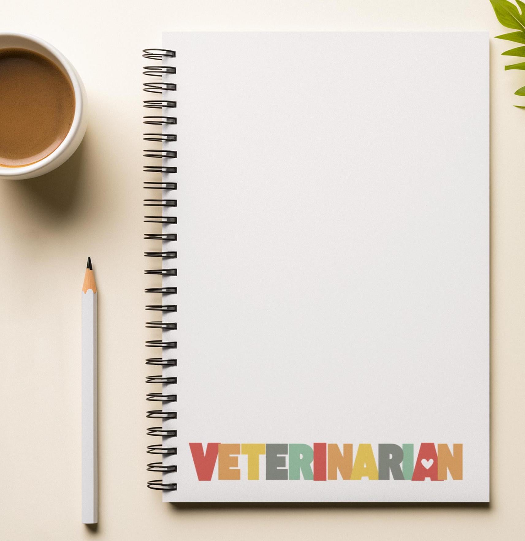 Veterinarian Journal - Spiral Notebook, Ruled Line, Pet Lover Diary, Animal Care Planner, Vet Student Gift, Holiday Gift, Grad Gift