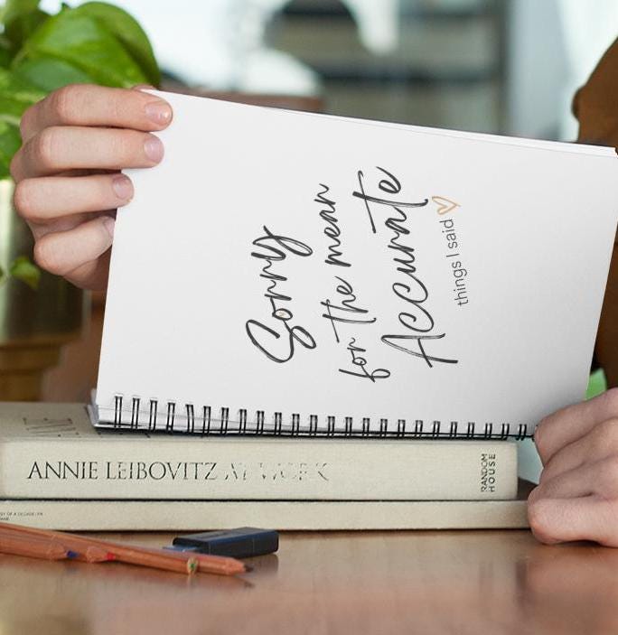 Funny Sorry for the Mean Accurate Things I Said Ruled Line Spiral Notebook - Journal, Diary, Writing Journal, Gift for Writer, Office