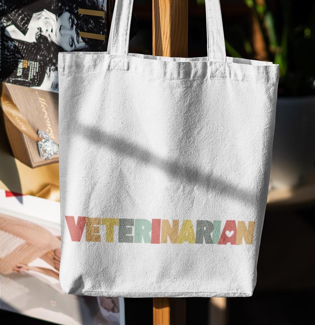 Veterinarian Tote Bag - Cute Animal Lover Gift, Pet Owner Carry All, Dog Cat Vet Appreciation, Animal Clinic Nurse Purse, Vet Tech Shoulder