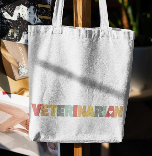 Veterinarian Tote Bag - Cute Animal Lover Gift, Pet Owner Carry All, Dog Cat Vet Appreciation, Animal Clinic Nurse Purse, Vet Tech Shoulder