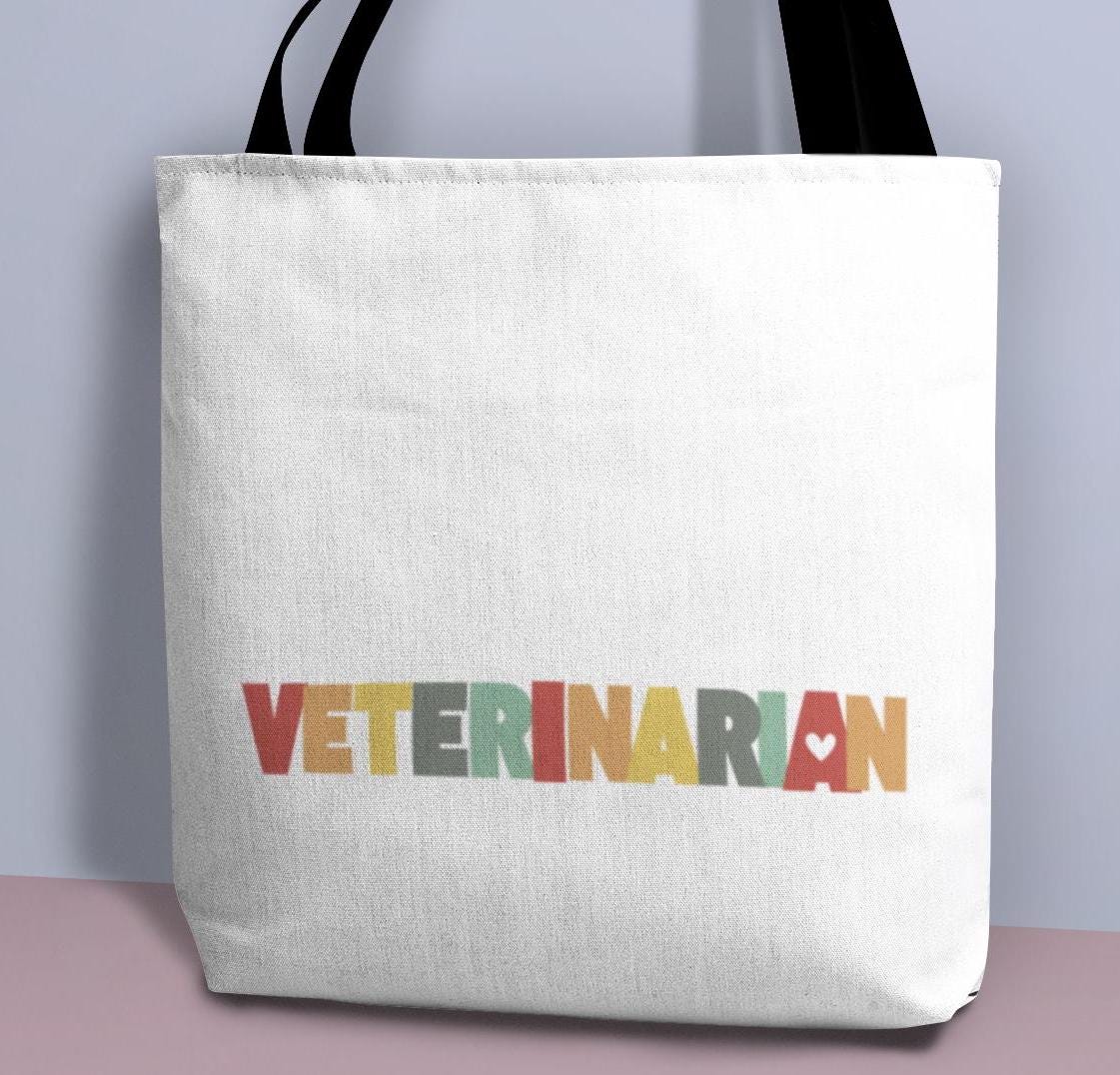 Veterinarian Tote Bag - Cute Animal Lover Gift, Pet Owner Carry All, Dog Cat Vet Appreciation, Animal Clinic Nurse Purse, Vet Tech Shoulder