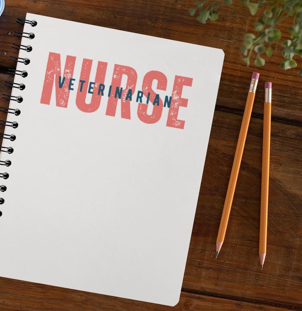 Veterinarian Nurse Journal, Spiral Notebook for Notes, Ruled Line Planner, Animal Lover Diary, Gift for Vet Tech, Pet Care Organizer