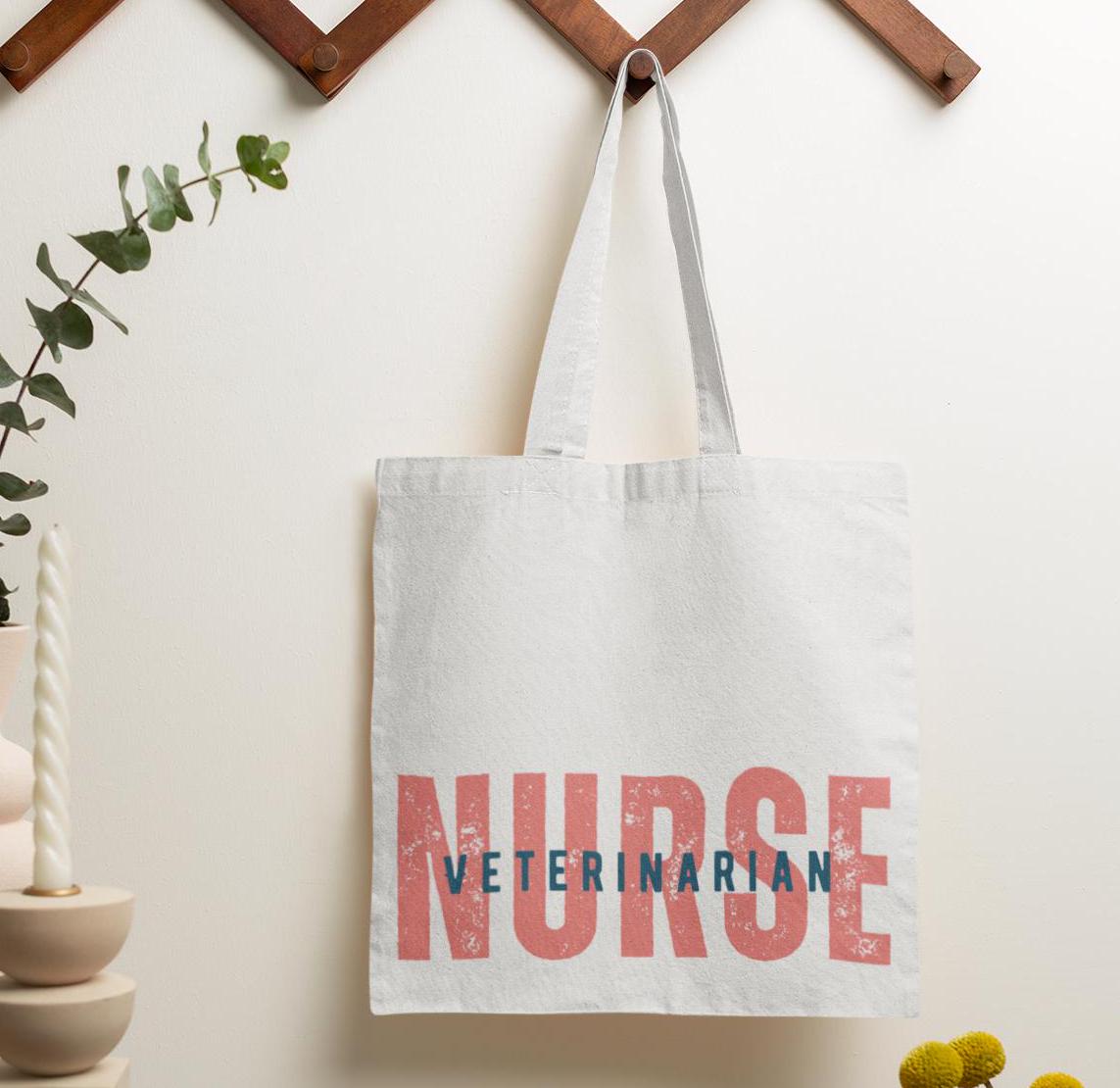 Veterinarian Nurse Tote Bag, Animal Lover Gift, Canvas Handbag, Veterinary Student Gift, Pet Care Tote, Nurse Appreciation Bag