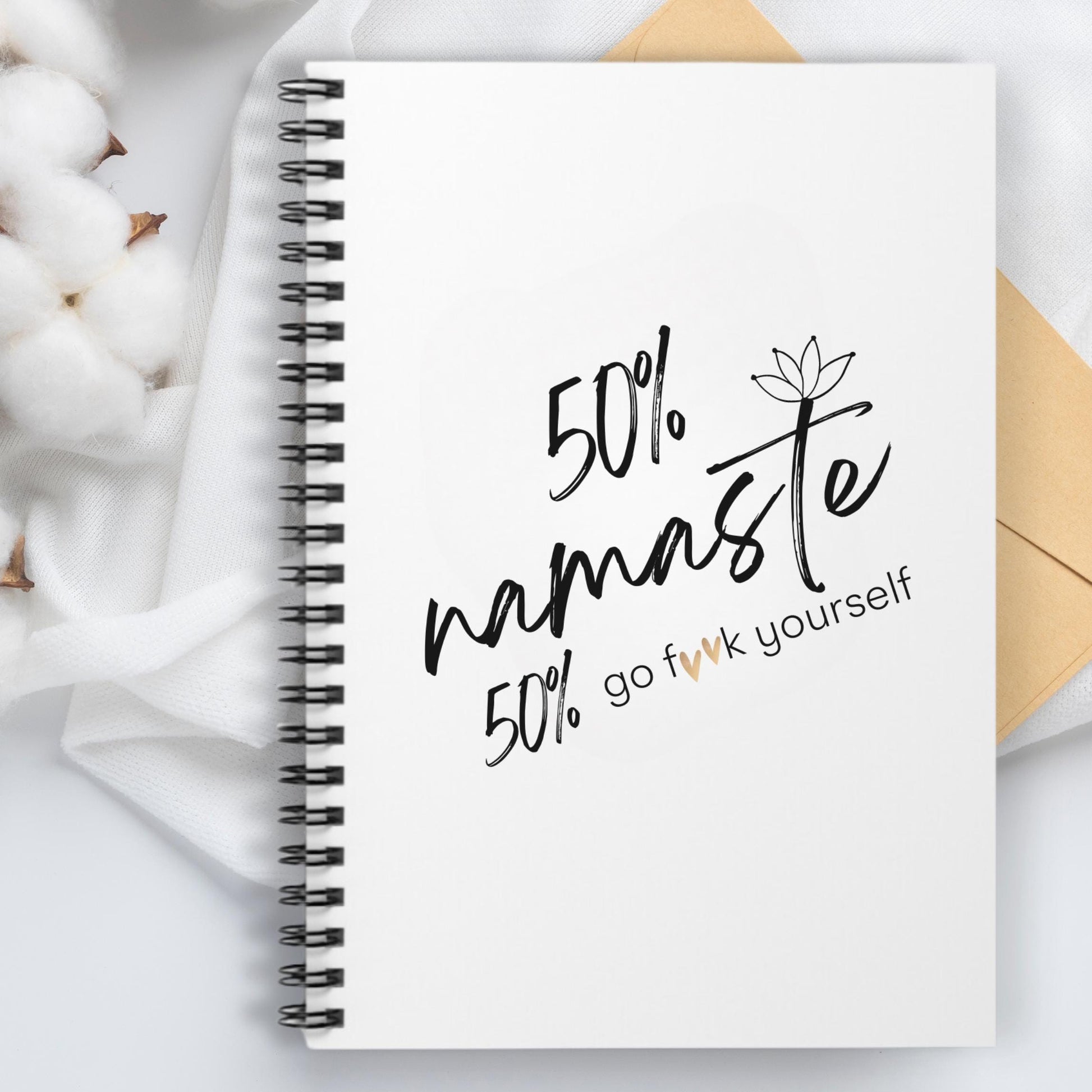 Namaste & Go F**k Yourself Spiral Notebook - Ruled Line, Meditation Journal, Profanity Notebook, Funny Gratitude Journal, Self-Care Diary,