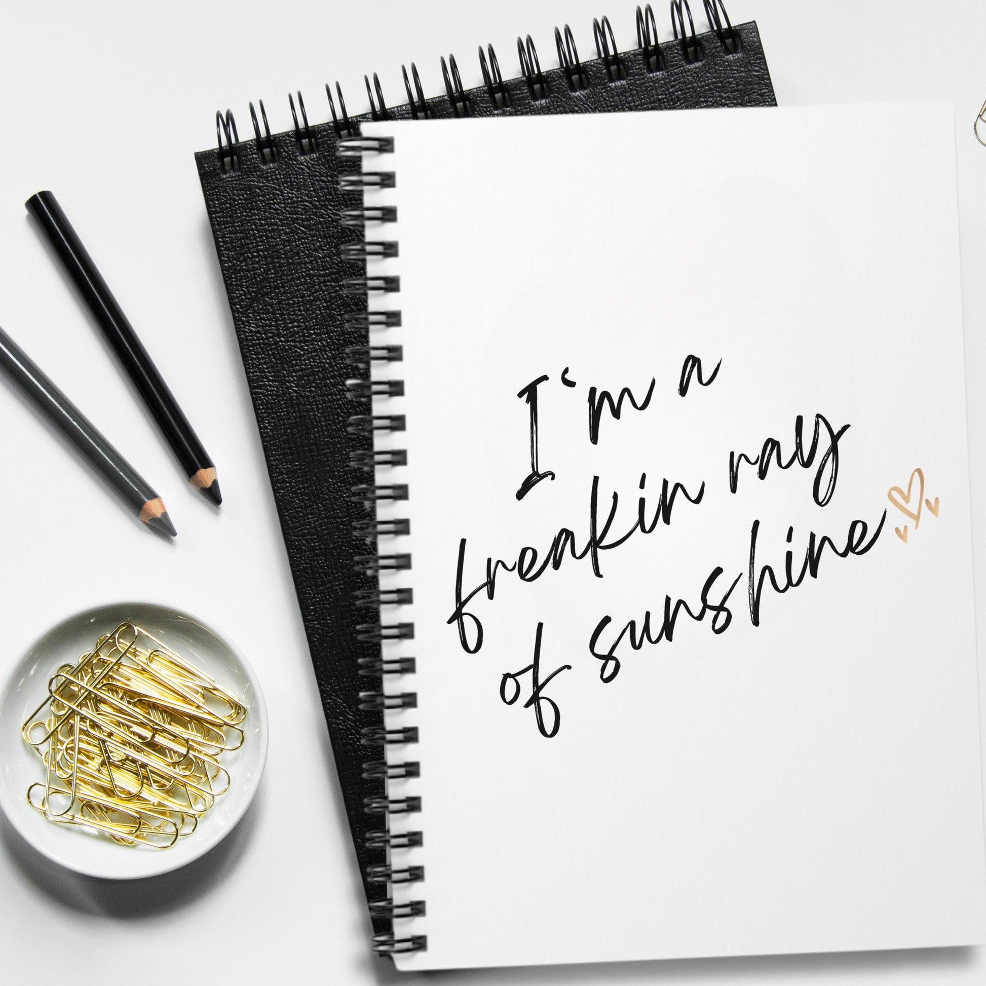 Freakin Ray of Sunshine Spiral Notebook - Ruled Line, Positive Vibes Journal, Inspirational Writing Pad, Happy Thoughts Notepad,Breakup Gift