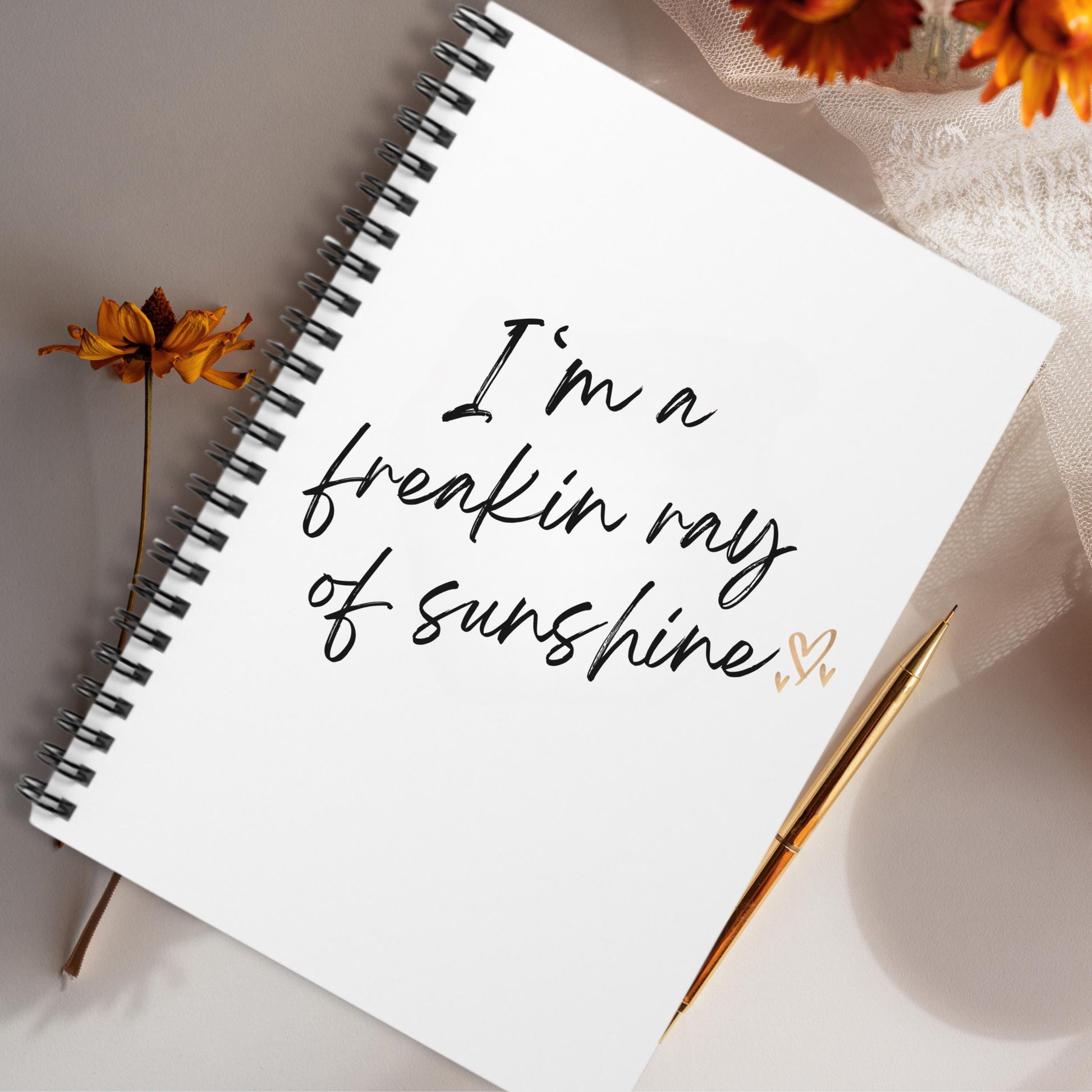 Freakin Ray of Sunshine Spiral Notebook - Ruled Line, Positive Vibes Journal, Inspirational Writing Pad, Happy Thoughts Notepad,Breakup Gift