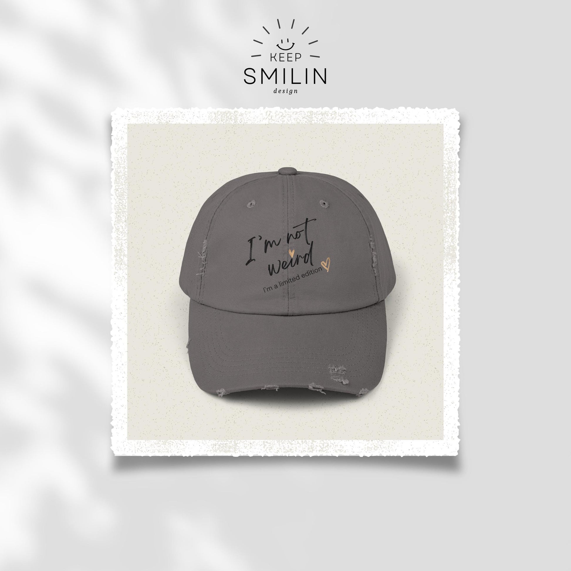 Embroidered Distressed Cap "I'm not Weird, I'm a limited Edition", Unique Baseball Hat Gift, Vintage Style Dad Hat, Funny Quote Cap, Unisex