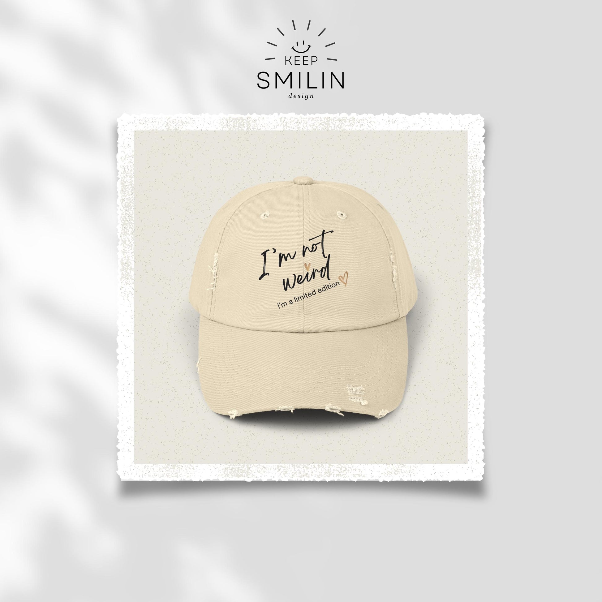 Embroidered Distressed Cap "I'm not Weird, I'm a limited Edition", Unique Baseball Hat Gift, Vintage Style Dad Hat, Funny Quote Cap, Unisex