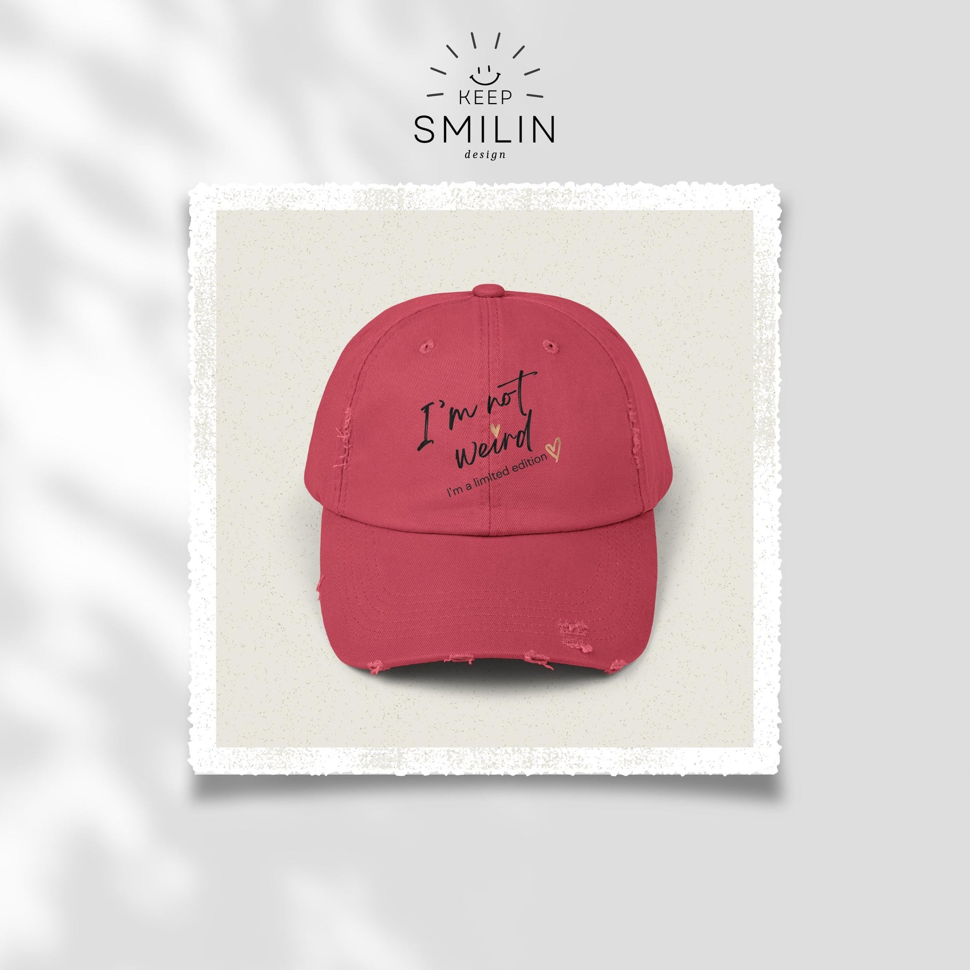 Embroidered Distressed Cap "I'm not Weird, I'm a limited Edition", Unique Baseball Hat Gift, Vintage Style Dad Hat, Funny Quote Cap, Unisex