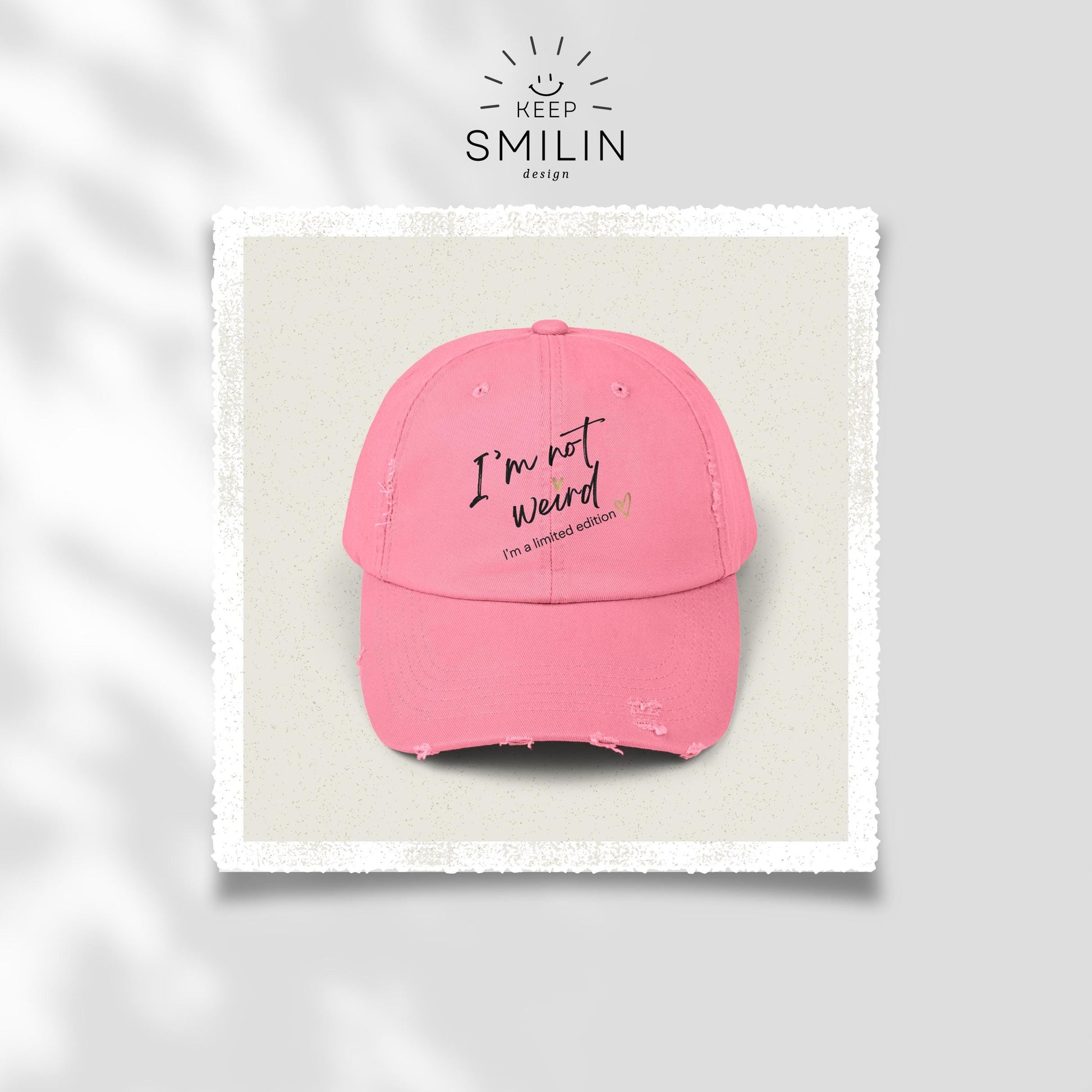 Embroidered Distressed Cap "I'm not Weird, I'm a limited Edition", Unique Baseball Hat Gift, Vintage Style Dad Hat, Funny Quote Cap, Unisex