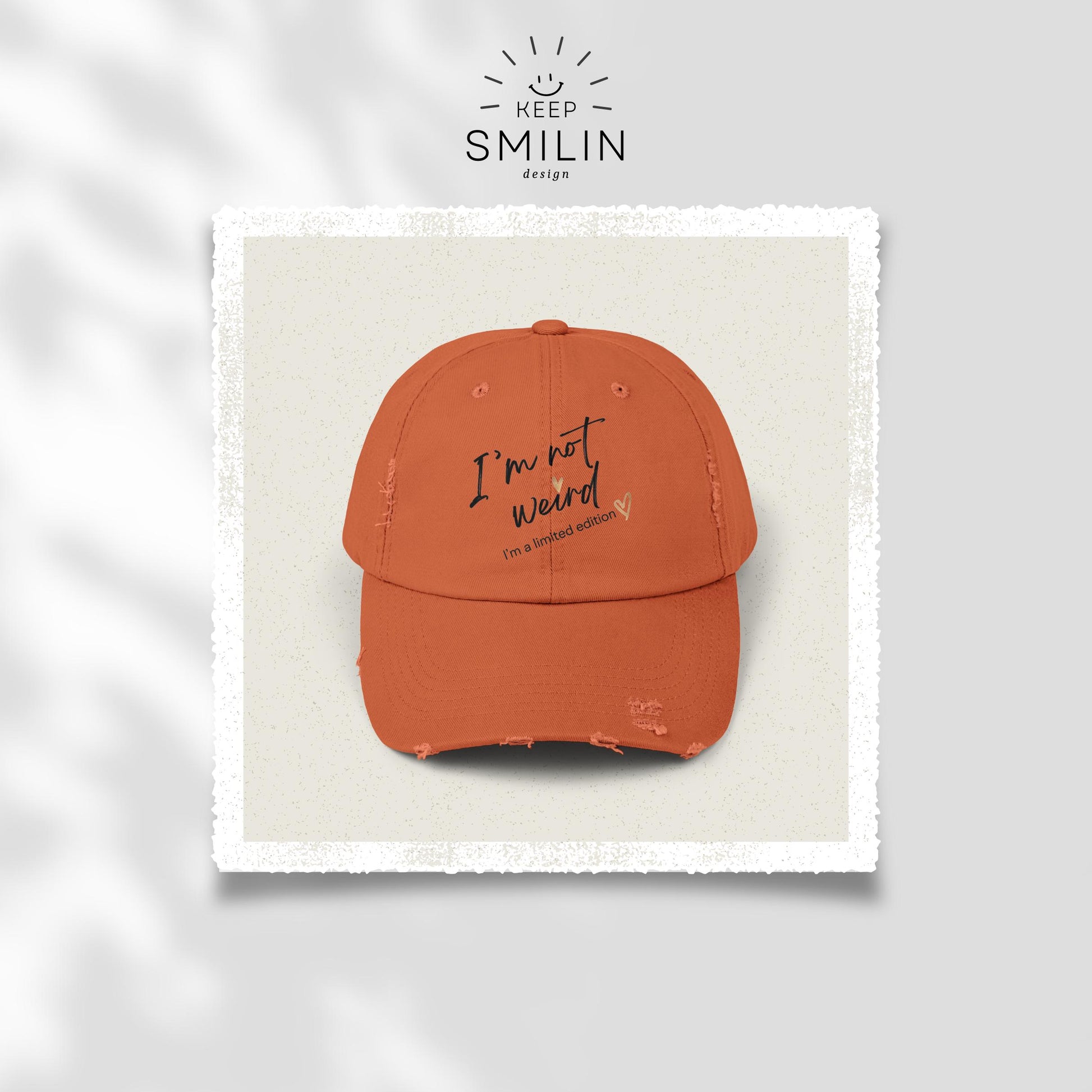 Embroidered Distressed Cap "I'm not Weird, I'm a limited Edition", Unique Baseball Hat Gift, Vintage Style Dad Hat, Funny Quote Cap, Unisex