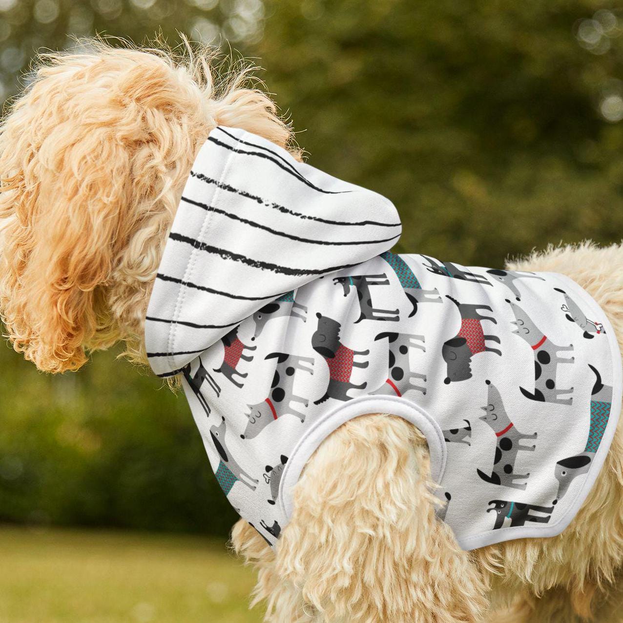 Dog Print Pet Hoodie, Cute Animal Lover Sweatshirt, Puppy Graphic Dog Lover Gift, Funny Dog Mom/Dad Hooded Sweatshirt, Pet Owner Apparel