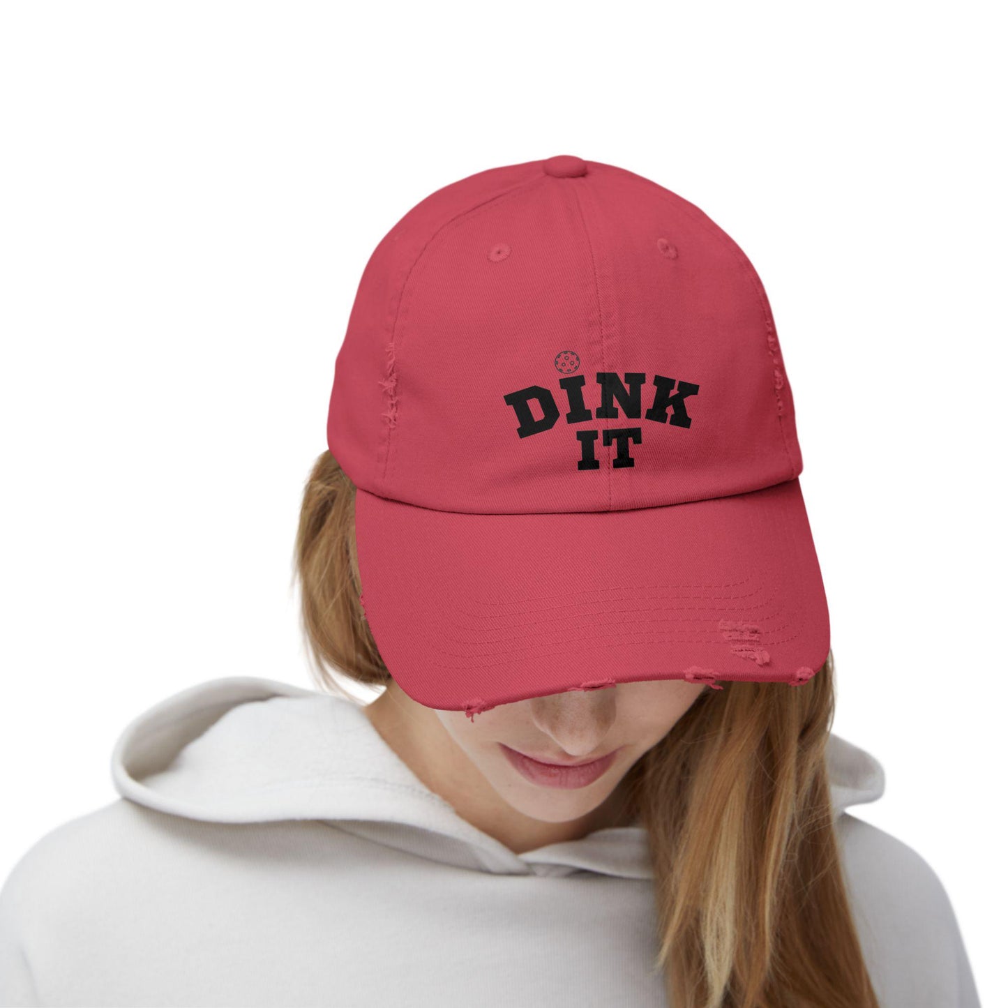 Embroidered Distressed Cap for Pickleball, Unisex Pickleball Hat, Dink It Baseball Cap, Pickleball Accessories, Gift for Her/Him, Pickleball