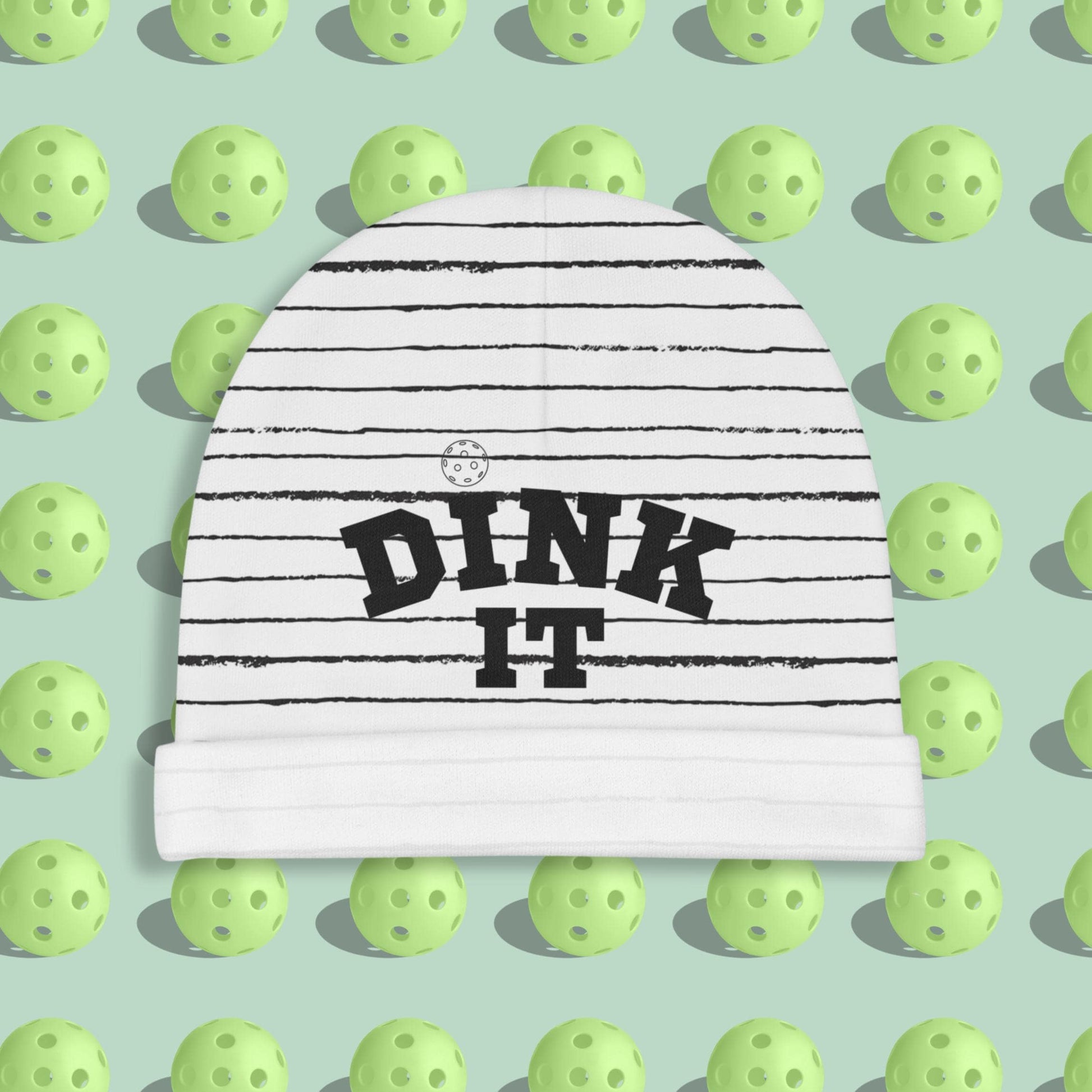 Dink It Baby Beanie - Cute Infant Knit Hat, Newborn Winter Cap, Gender Neutral Baby Shower Gift, Knit Beanie for Pickle Lover