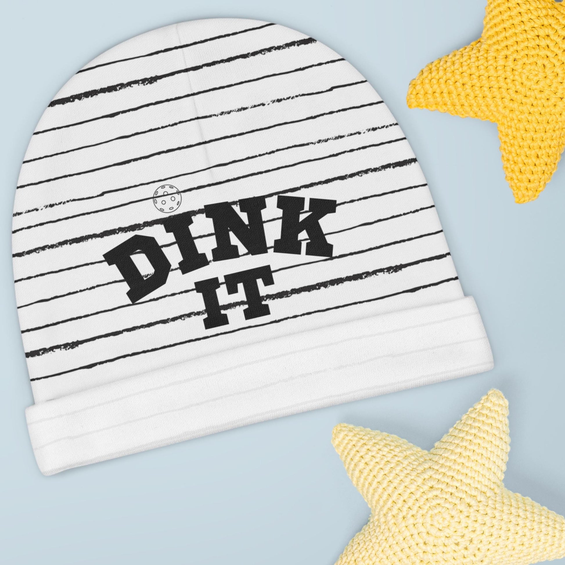 Dink It Baby Beanie - Cute Infant Knit Hat, Newborn Winter Cap, Gender Neutral Baby Shower Gift, Knit Beanie for Pickle Lover