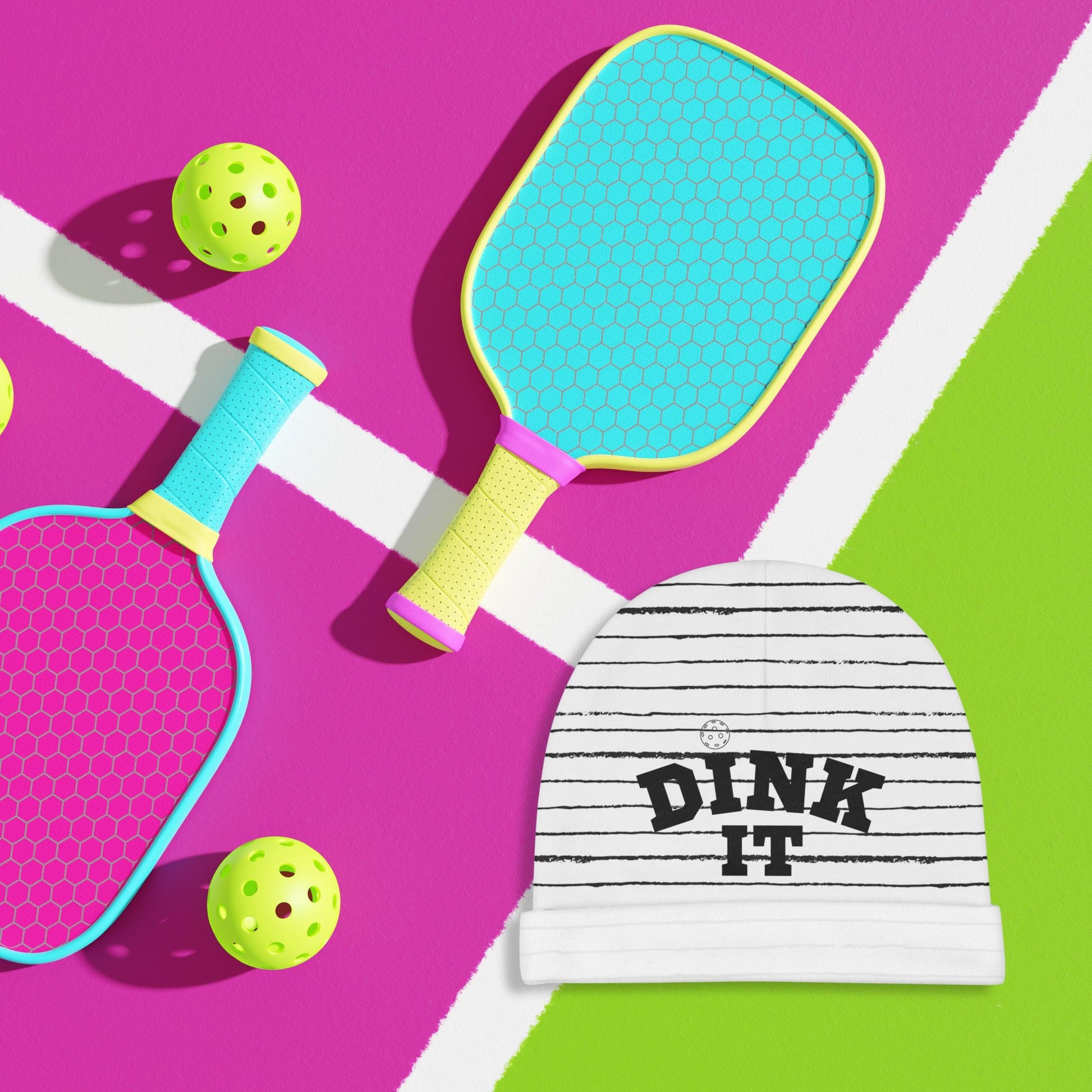 Dink It Baby Beanie - Cute Infant Knit Hat, Newborn Winter Cap, Gender Neutral Baby Shower Gift, Knit Beanie for Pickle Lover