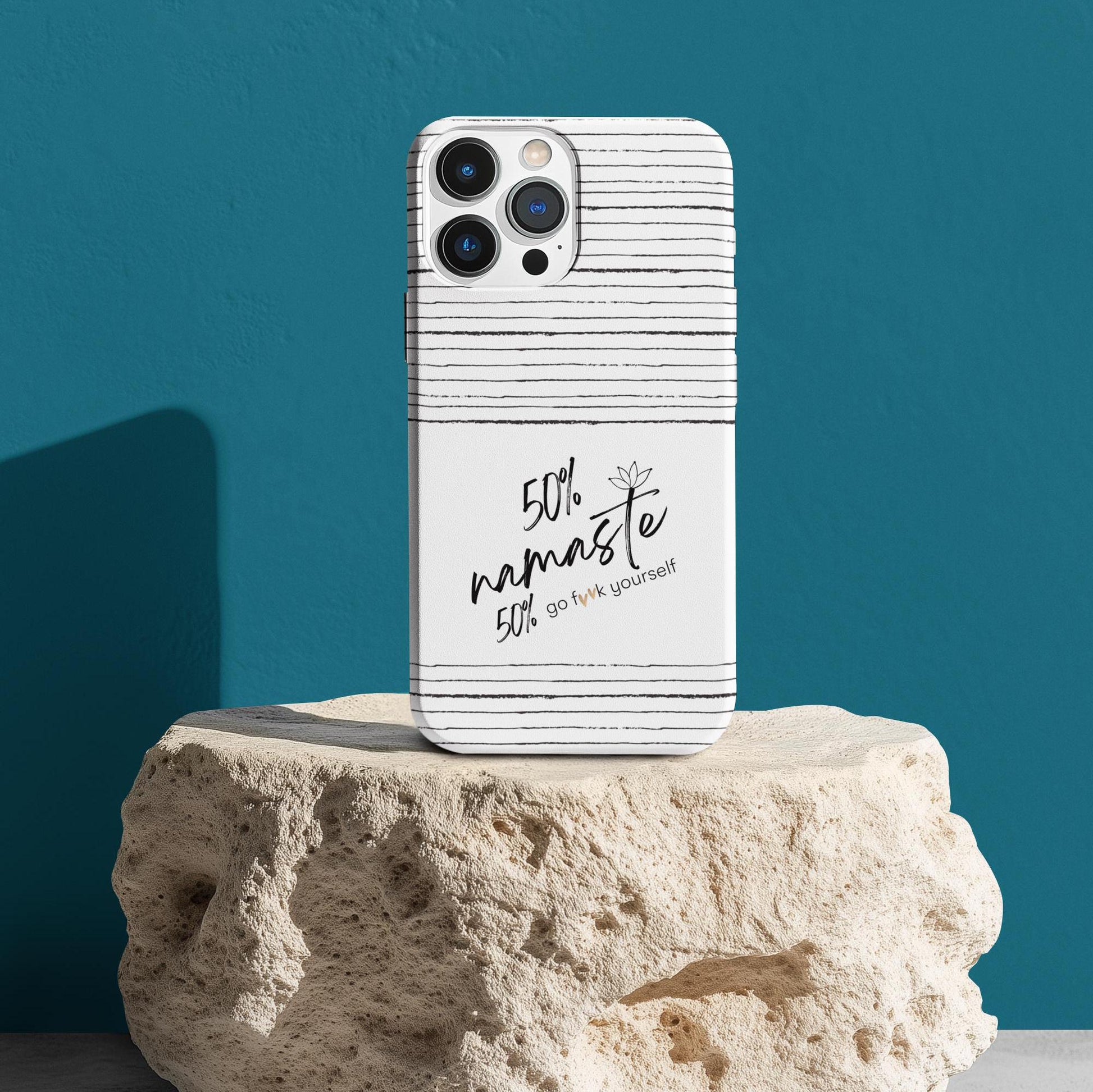Funny Inspirational Magnetic Tough Cases, 50 Namaste 50 go f yourself,Unique Phone Cases, Quirky Accessories, Mindfulness Decor