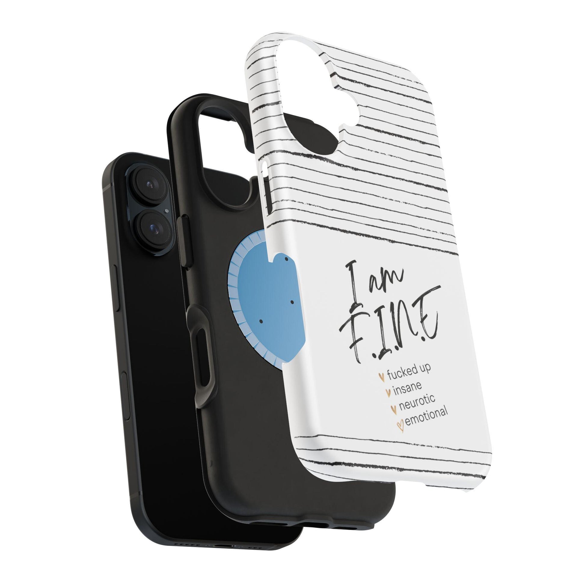 Im FINE iPhone MAG Case, Tough Protective Phone Cover for Apple, Strong Magnetic Phone Holder, Phone Grip Stand, Custom Quote Phone Shell