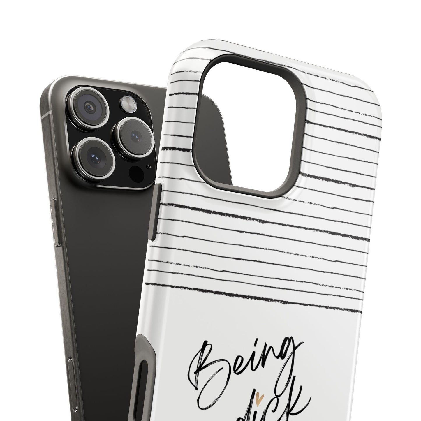 Magnetic Tough Cases, Funny iPhone Case, Sarcastic Phone Cover, Rude Joke Gift, Tough Phone Shell, Being a dick wont make yours bigger
