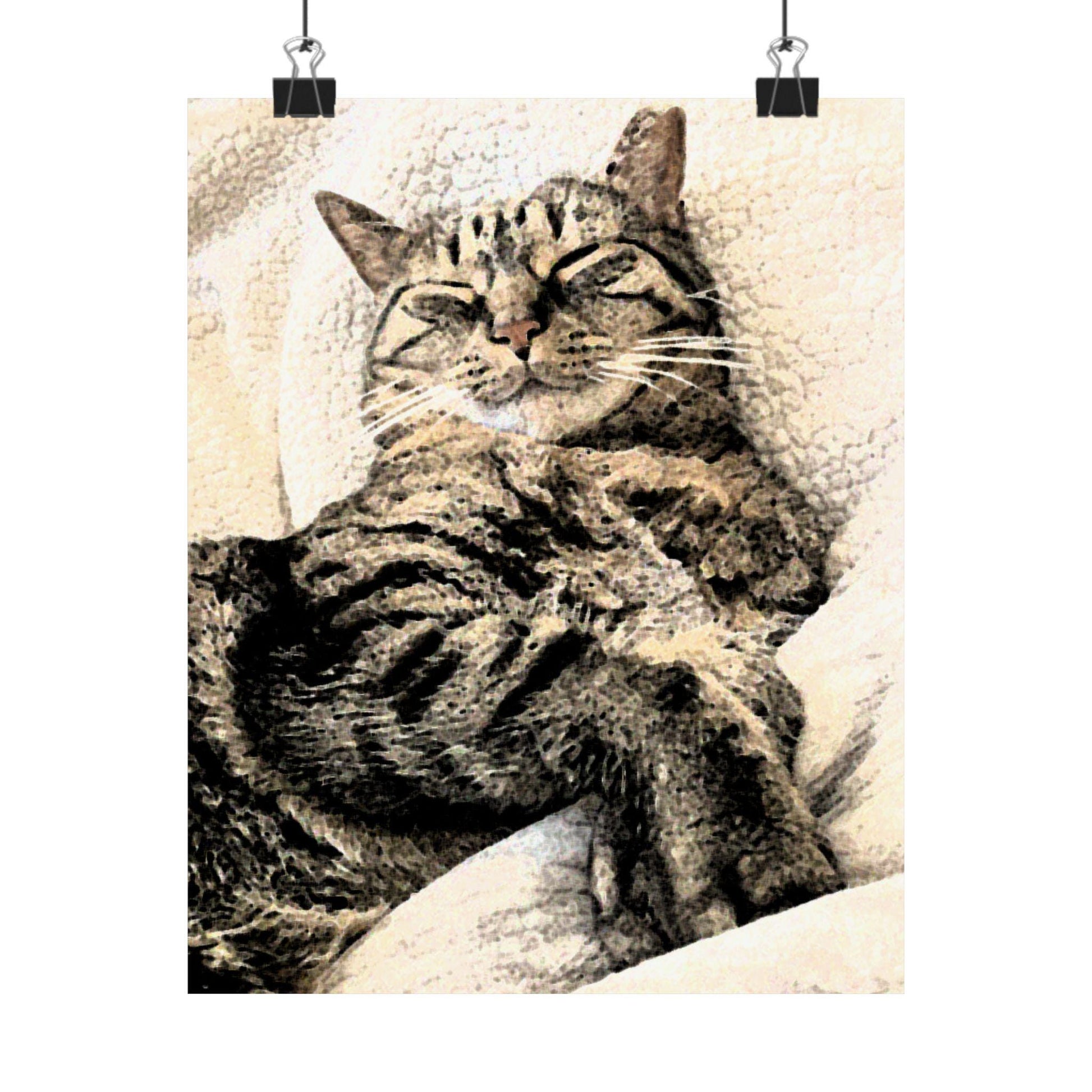 Cat Lover Vertical Poster, Matte Wall Art Print, Cute Kitten Home Decor, Feline Animal Artwork, Cat Mom Gift, Whimsical Kitty Room Decor,