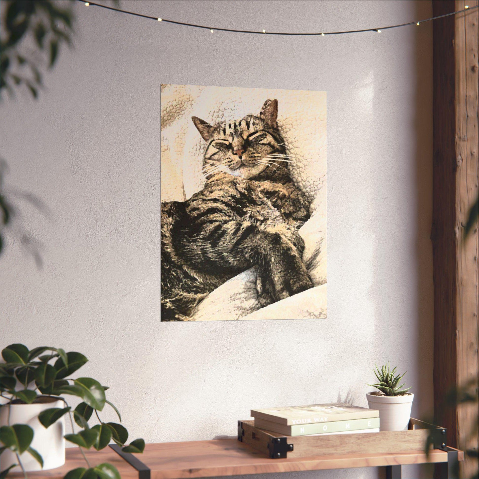 Cat Lover Vertical Poster, Matte Wall Art Print, Cute Kitten Home Decor, Feline Animal Artwork, Cat Mom Gift, Whimsical Kitty Room Decor,