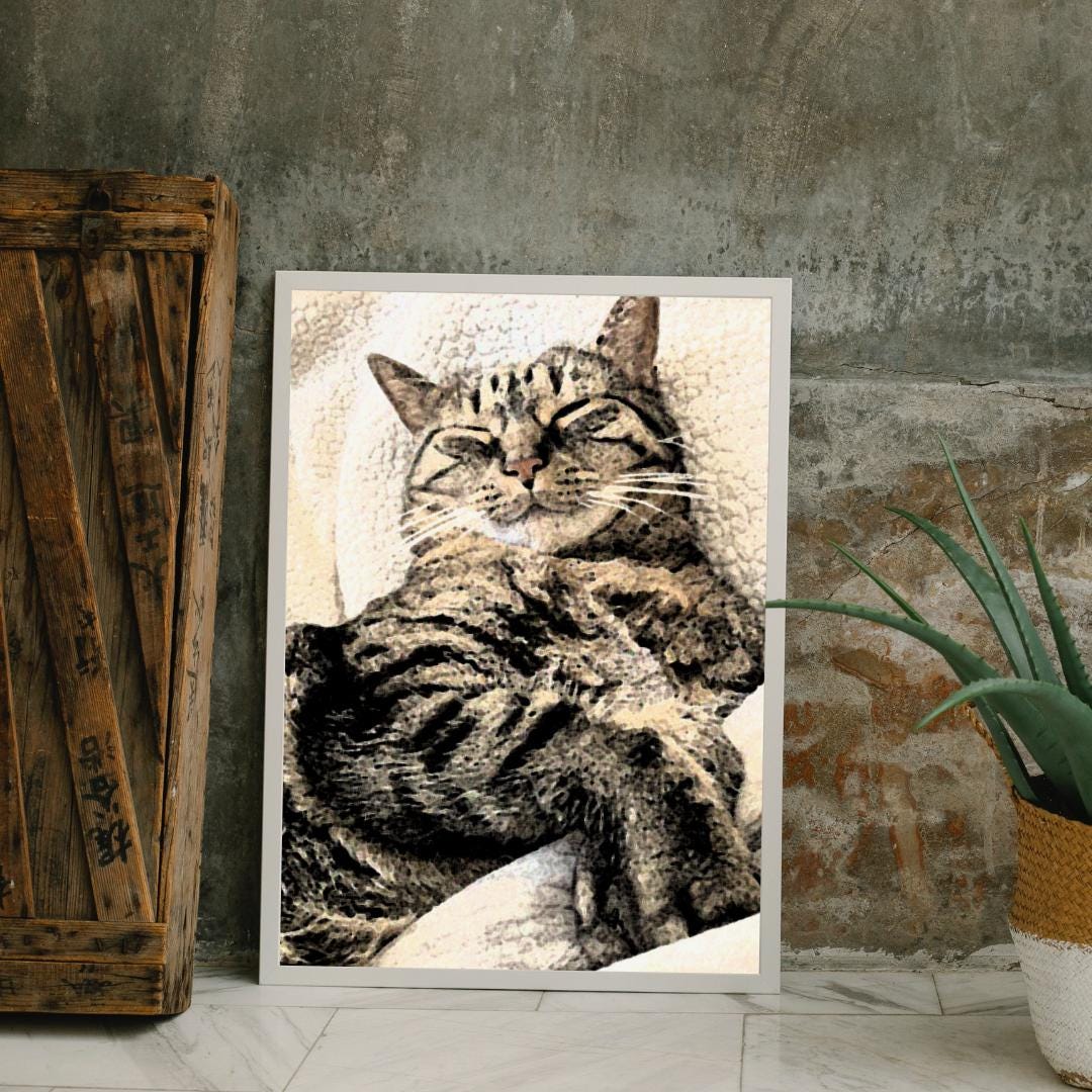 Cat Lover Vertical Poster, Matte Wall Art Print, Cute Kitten Home Decor, Feline Animal Artwork, Cat Mom Gift, Whimsical Kitty Room Decor,