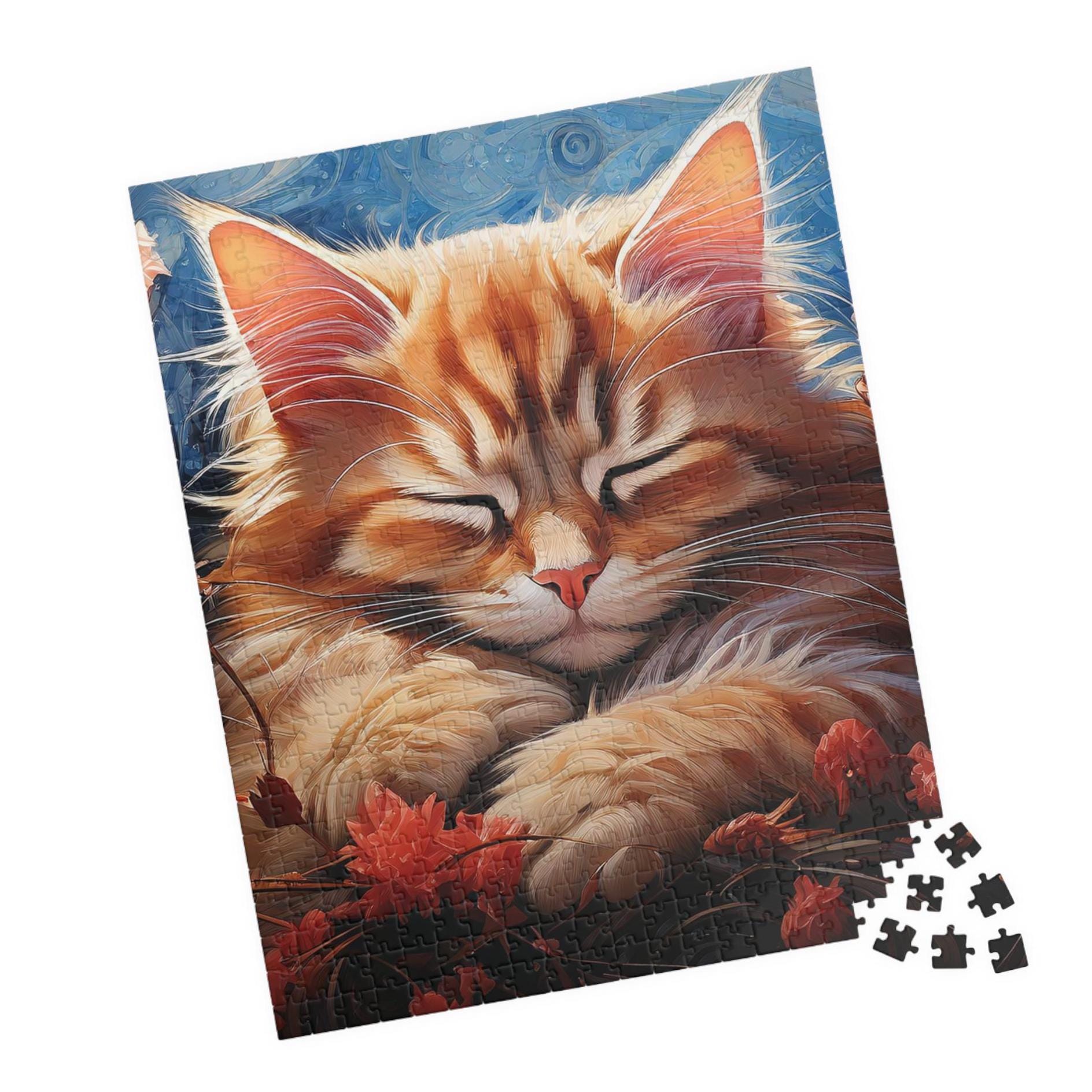 Sleeping Cozy Cat Puzzle-Fun for Cat Lovers, 110-1014 Pieces, Perfect Gift for Family, Friends, Holidays, Relaxing Activity, Cat Lady Gift