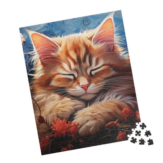 Sleeping Cozy Cat Puzzle-Fun for Cat Lovers, 110-1014 Pieces, Perfect Gift for Family, Friends, Holidays, Relaxing Activity, Cat Lady Gift