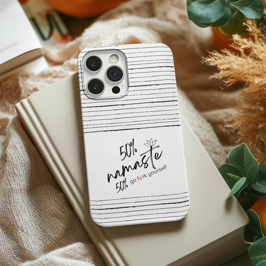 Funny Inspirational Magnetic Tough Cases, 50 Namaste 50 go f yourself,Unique Phone Cases, Quirky Accessories, Mindfulness Decor