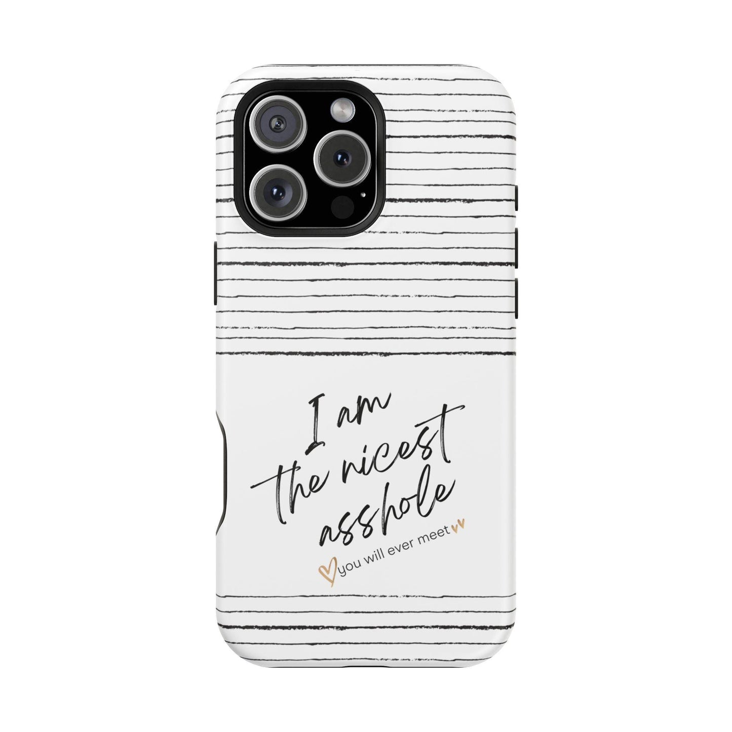 Funny Asshole Mag Phone Case, Sarcastic Tough Case, Humorous Magnetic Phone Cover, Gift for Sassy Friend, Nicest Asshole Design