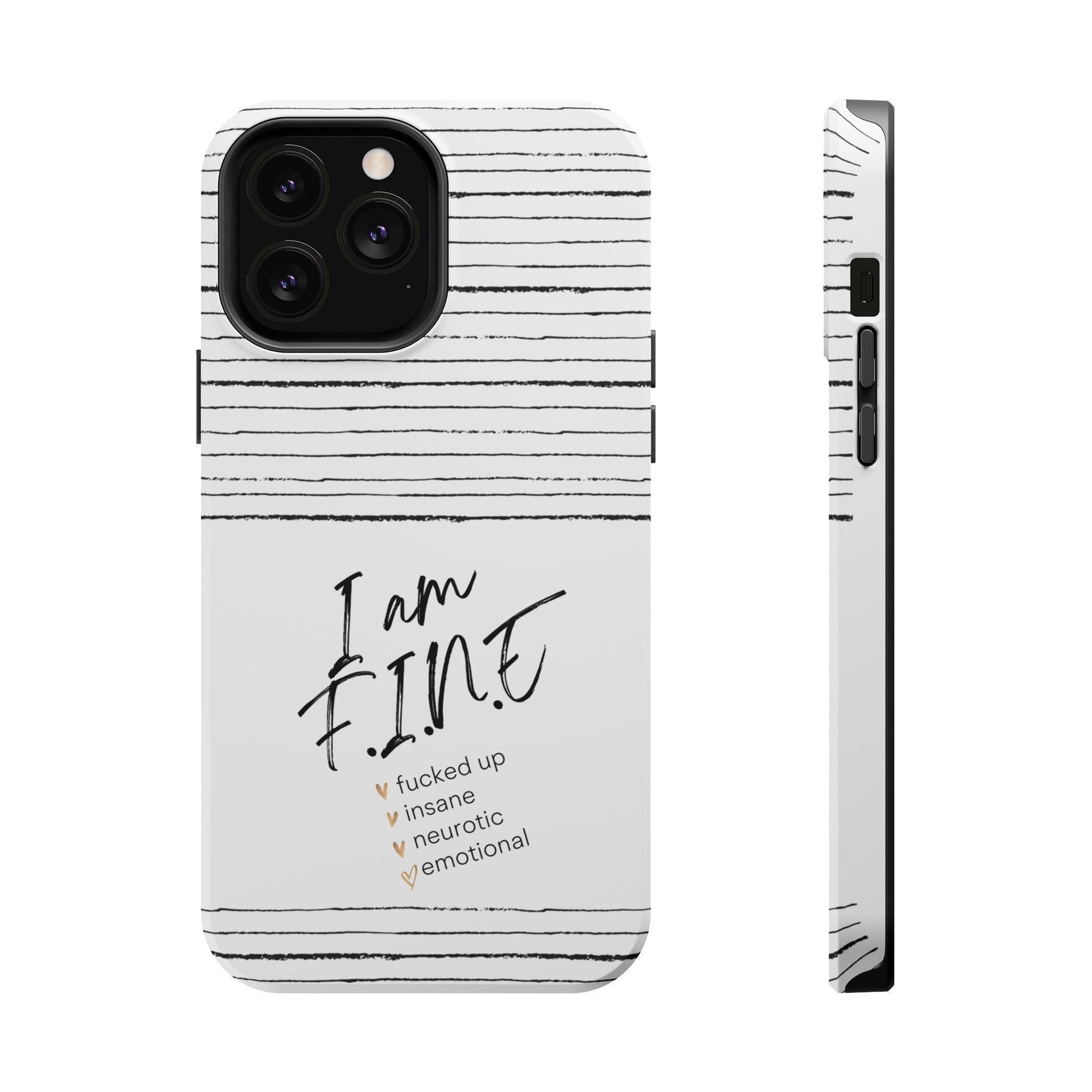Im FINE iPhone MAG Case, Tough Protective Phone Cover for Apple, Strong Magnetic Phone Holder, Phone Grip Stand, Custom Quote Phone Shell