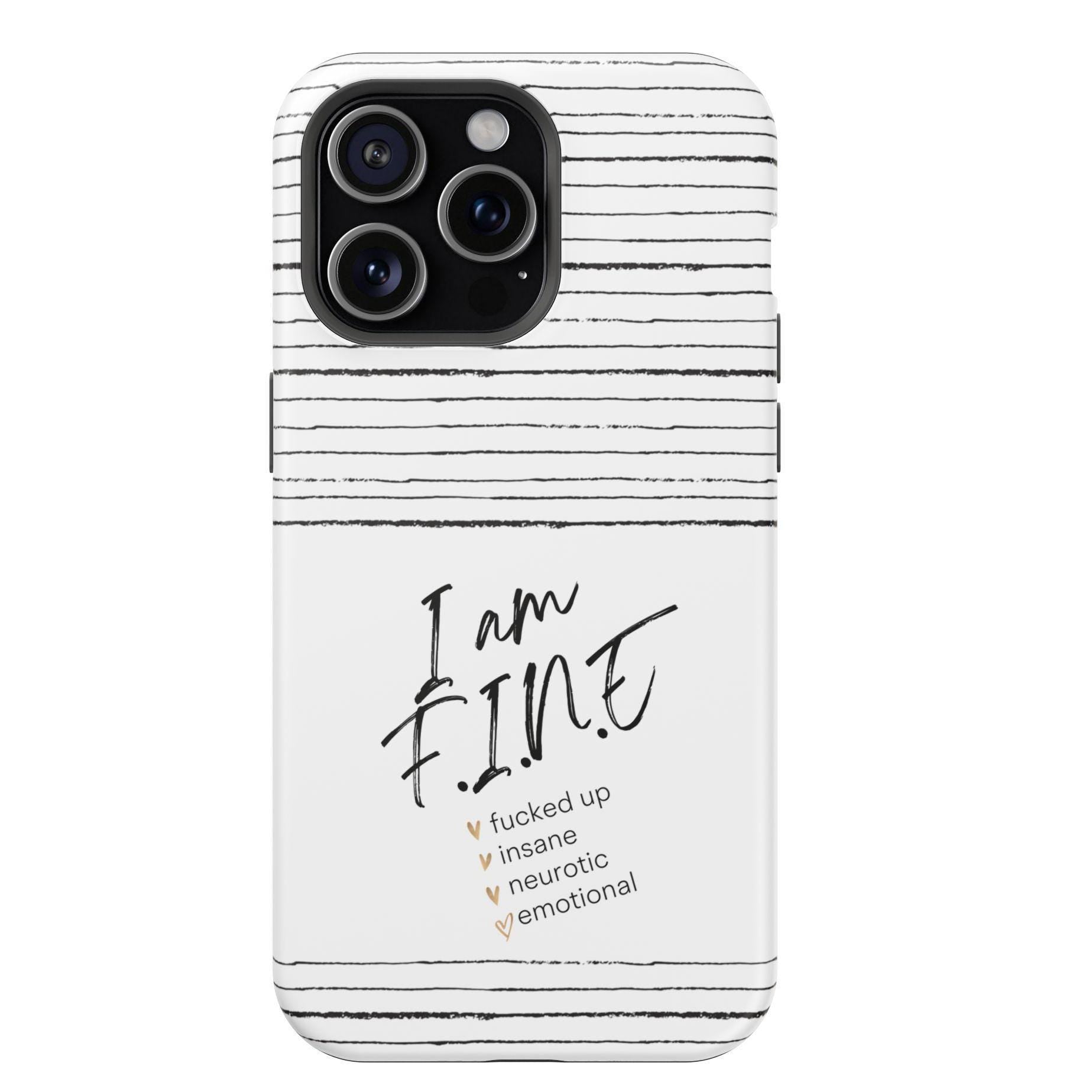 Im FINE iPhone MAG Case, Tough Protective Phone Cover for Apple, Strong Magnetic Phone Holder, Phone Grip Stand, Custom Quote Phone Shell