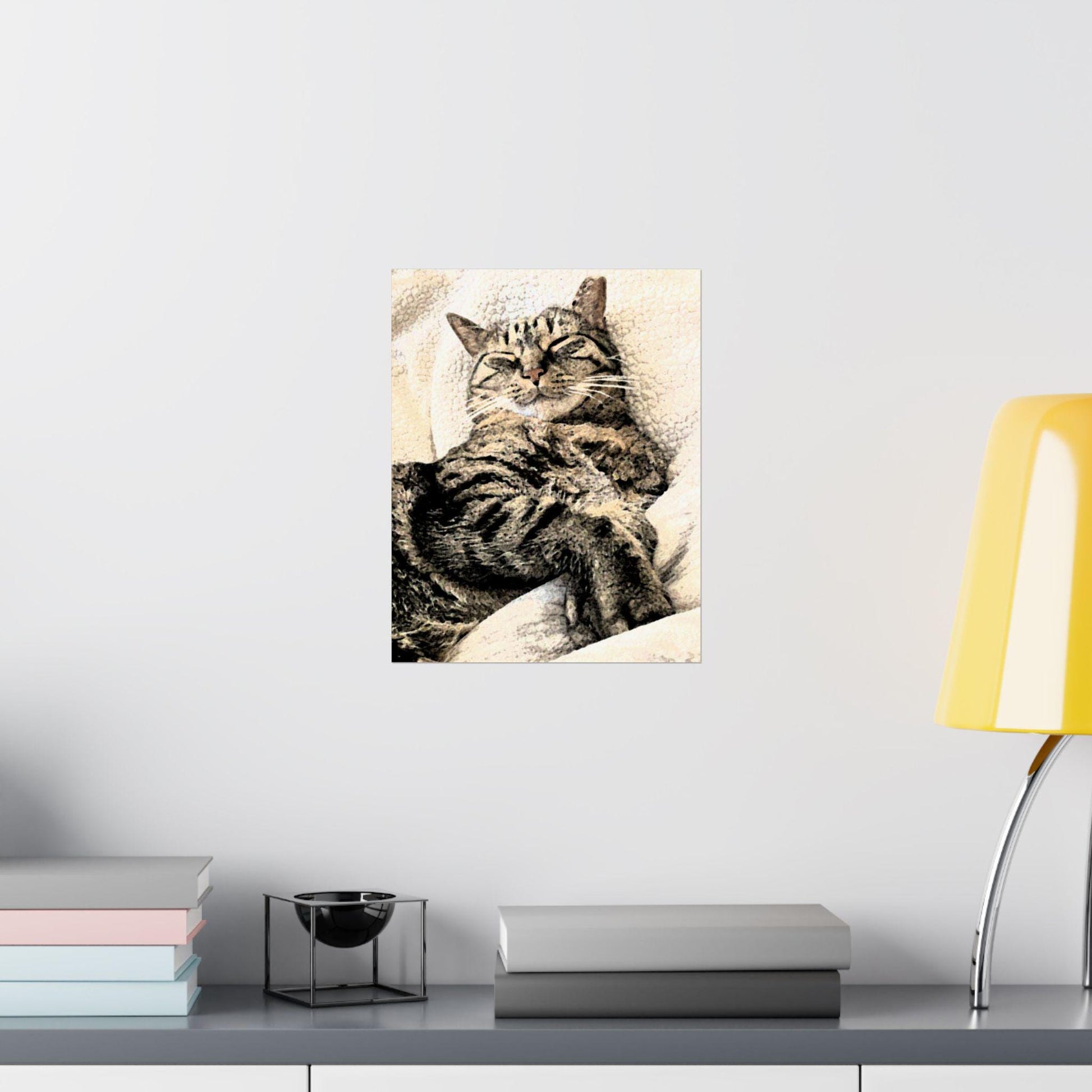 Cat Lover Vertical Poster, Matte Wall Art Print, Cute Kitten Home Decor, Feline Animal Artwork, Cat Mom Gift, Whimsical Kitty Room Decor,