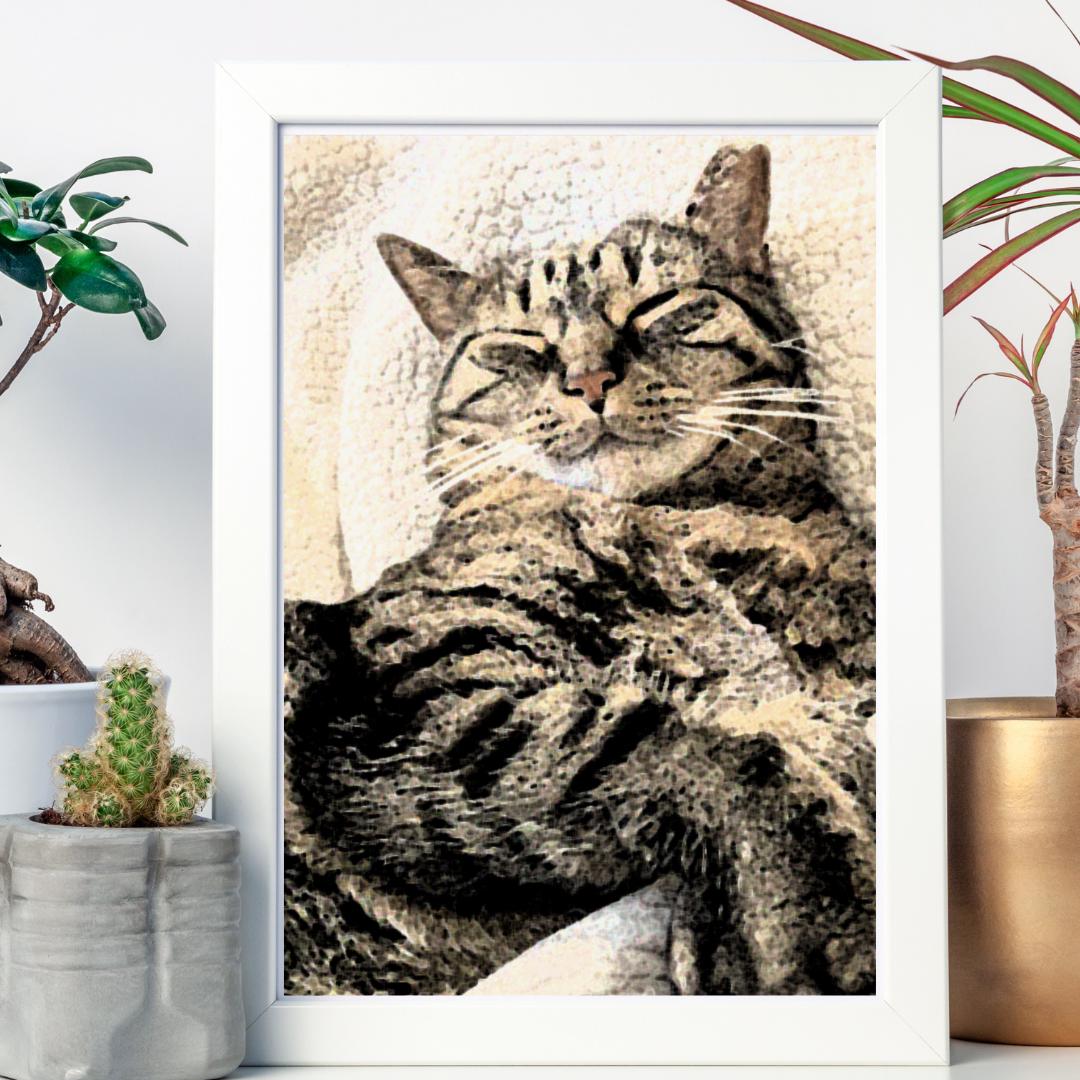 Cat Lover Vertical Poster, Matte Wall Art Print, Cute Kitten Home Decor, Feline Animal Artwork, Cat Mom Gift, Whimsical Kitty Room Decor,