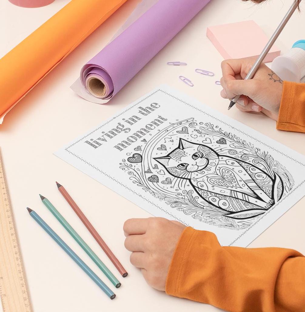 Kitty Chaos: The Wild Side Coloring Book | Cat Lovers' Digital Download | Adult & Kids Coloring Pages, Unisex Gift, Easter Gift, Cat Lover